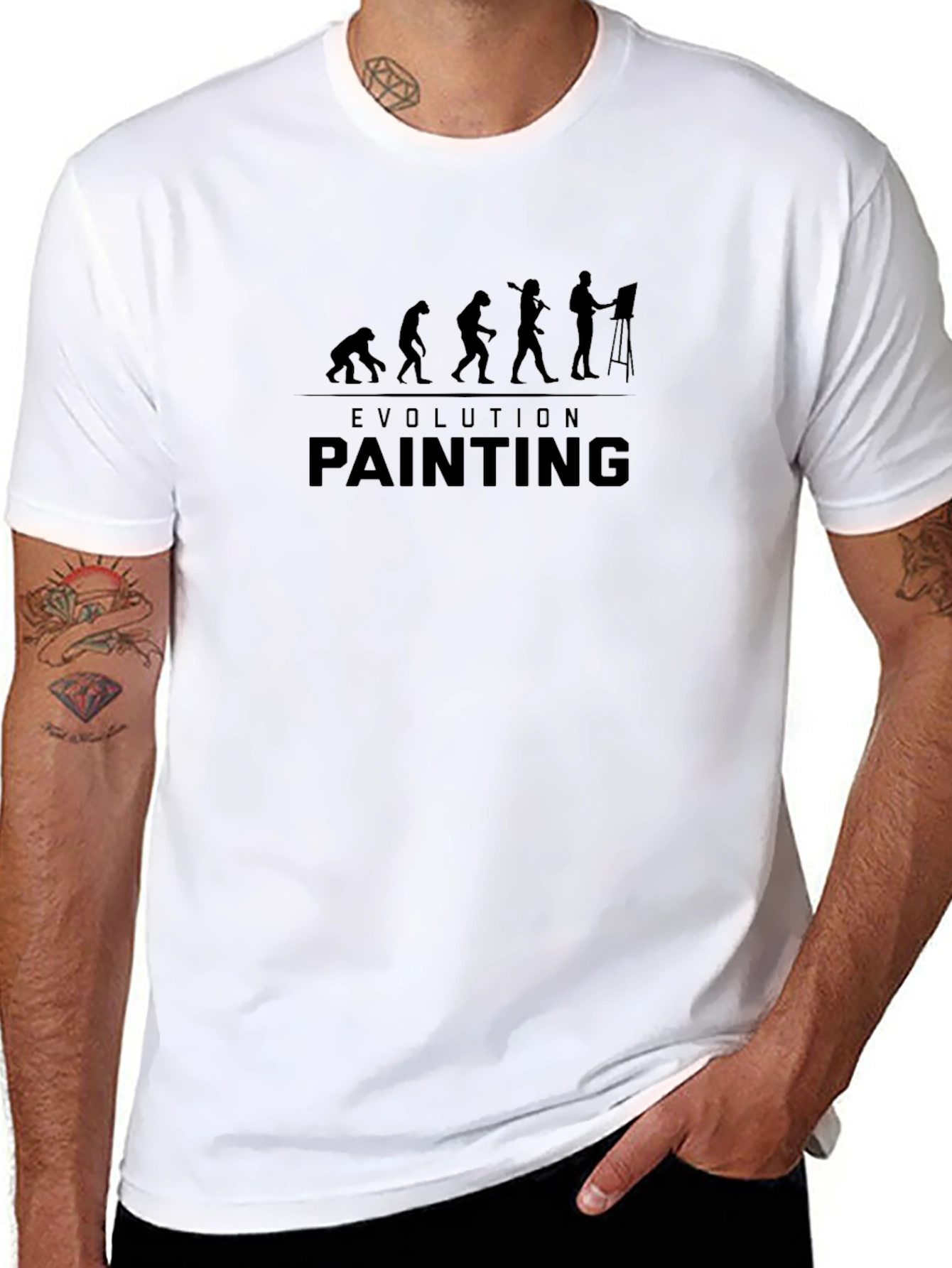 Evolution of Painting Graphic T-Shirt - Black