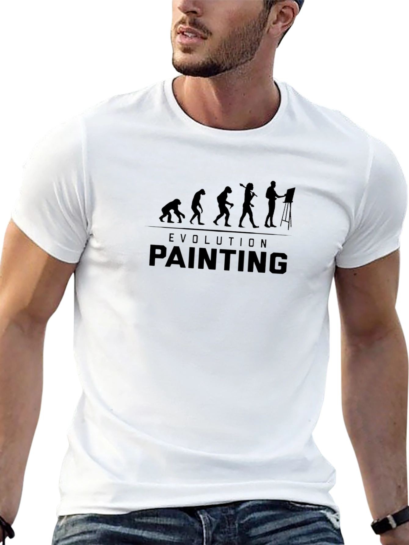 Evolution of Painting Graphic T-Shirt - Black