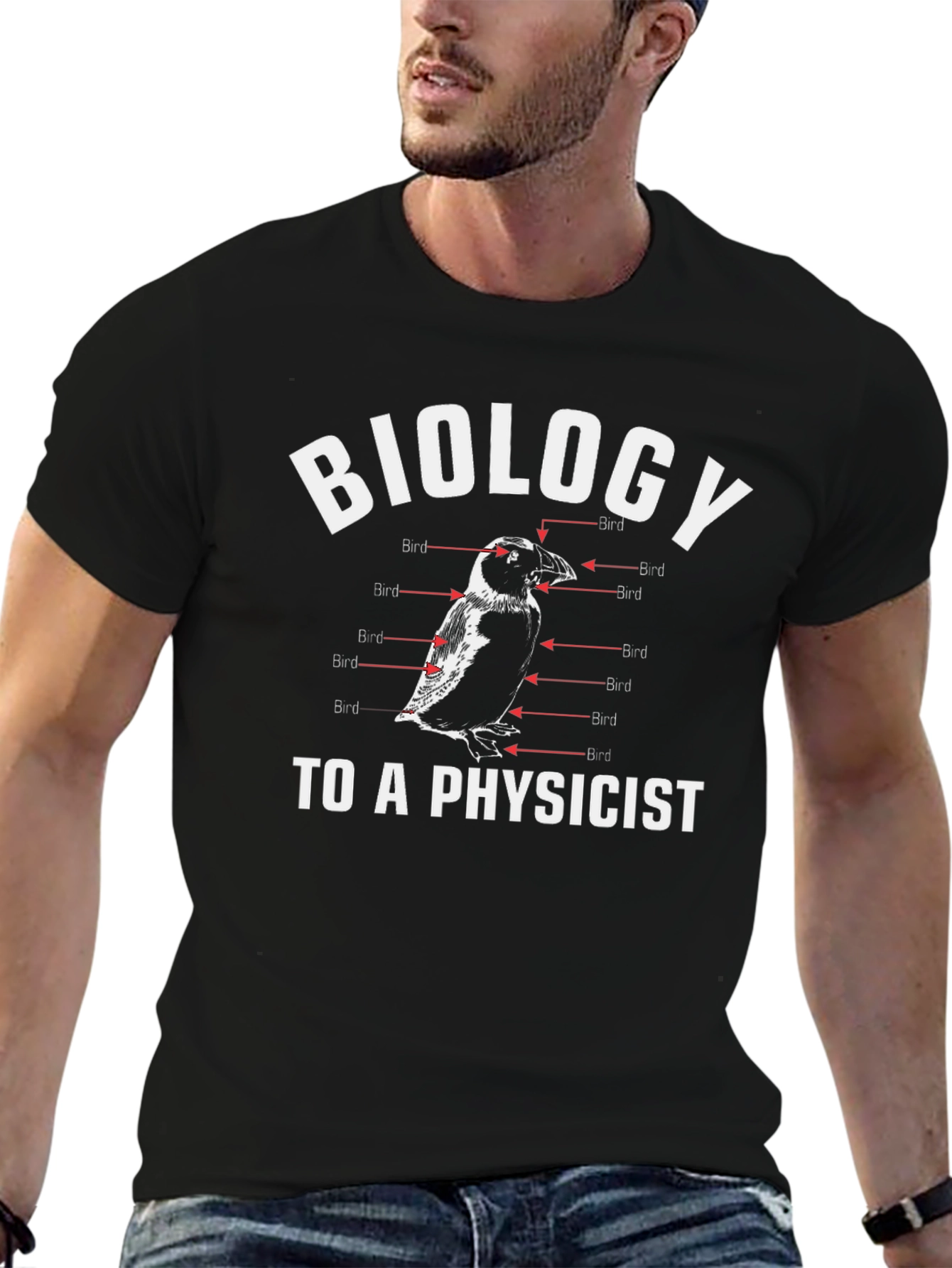 Biology to a Physicist Funny Bird Anatomy T-Shirt