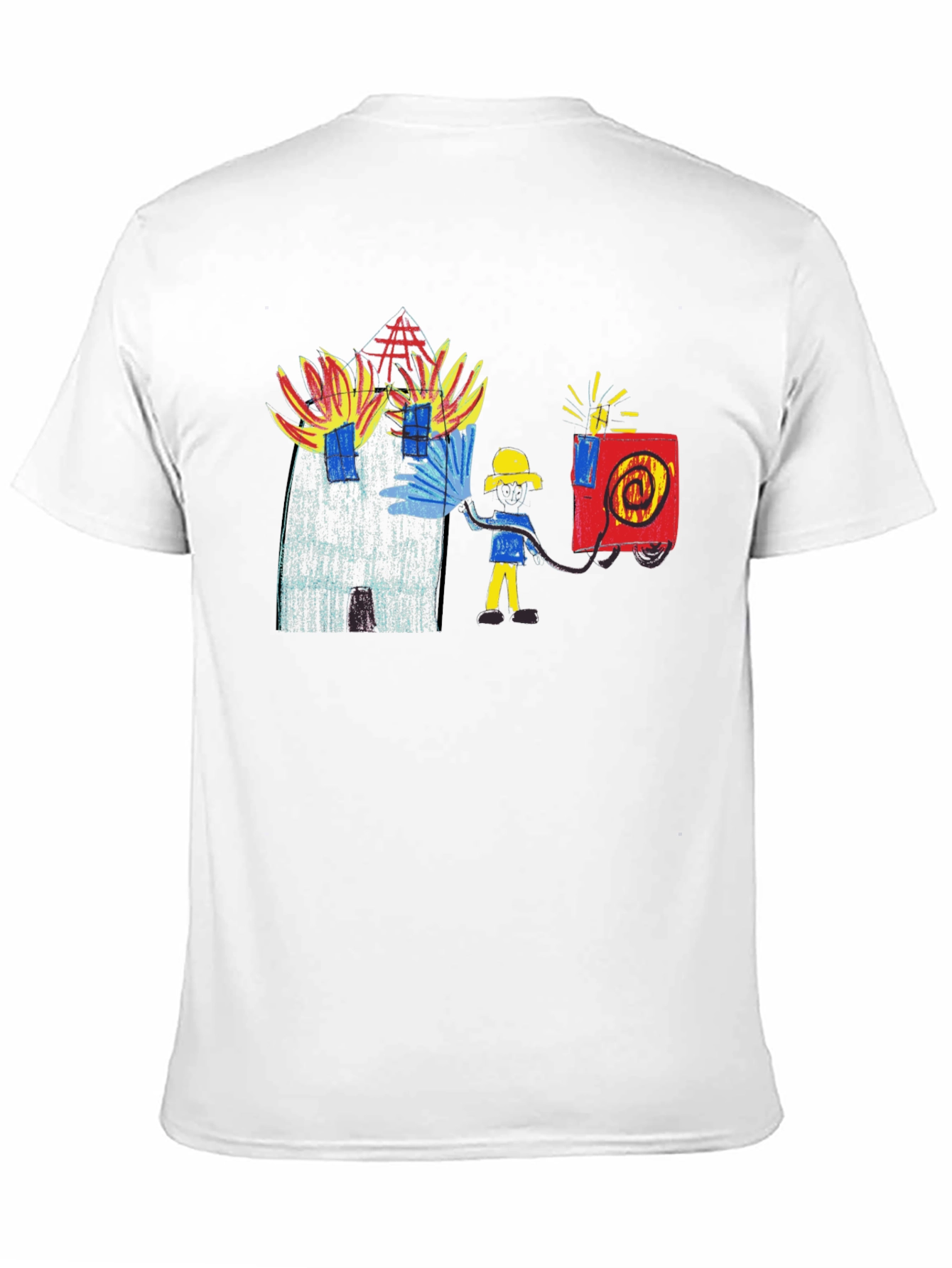Black T-Shirt with Firefighter Graphic Tee