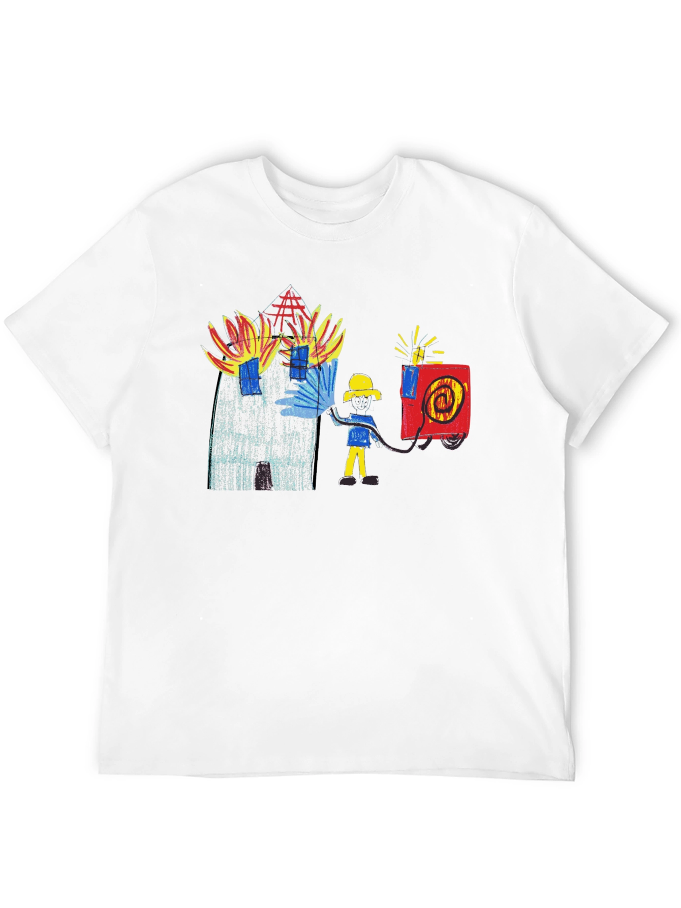 Black T-Shirt with Firefighter Graphic Tee