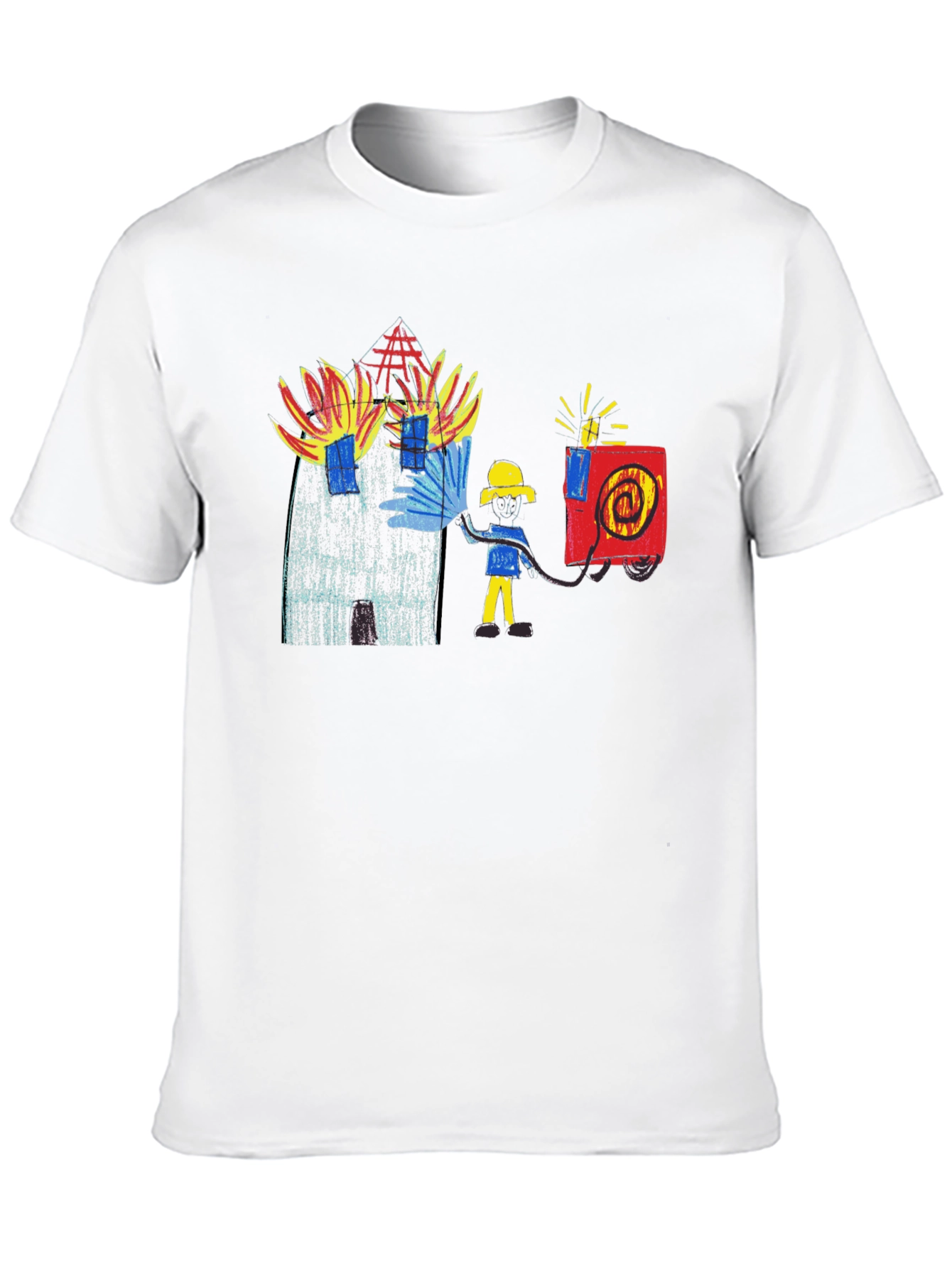 Black T-Shirt with Firefighter Graphic Tee