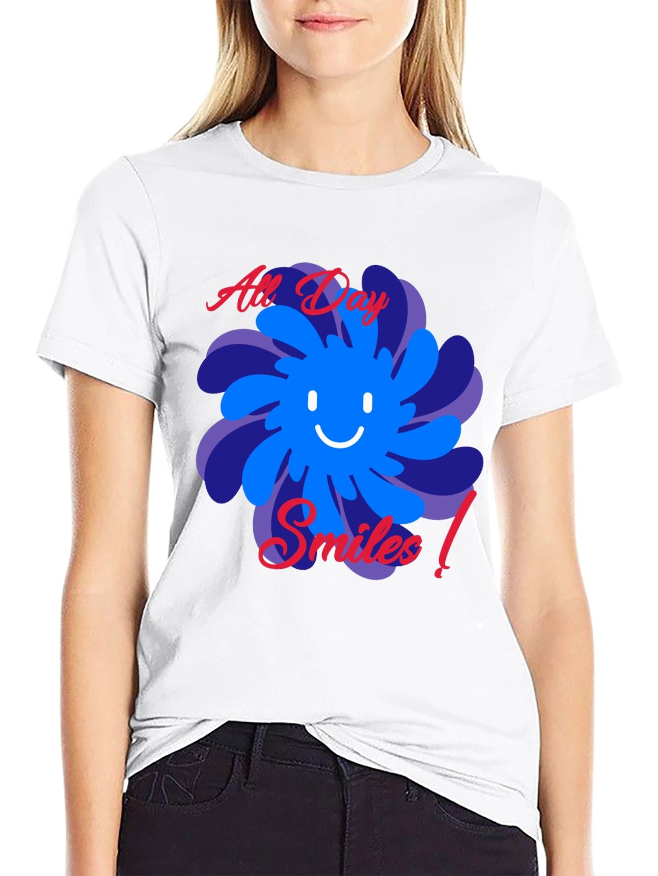All Day Smiles Black Graphic Tee