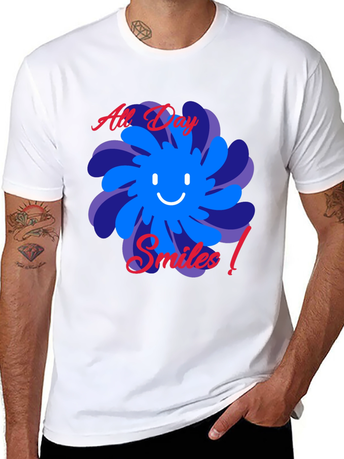 All Day Smiles Black Graphic Tee