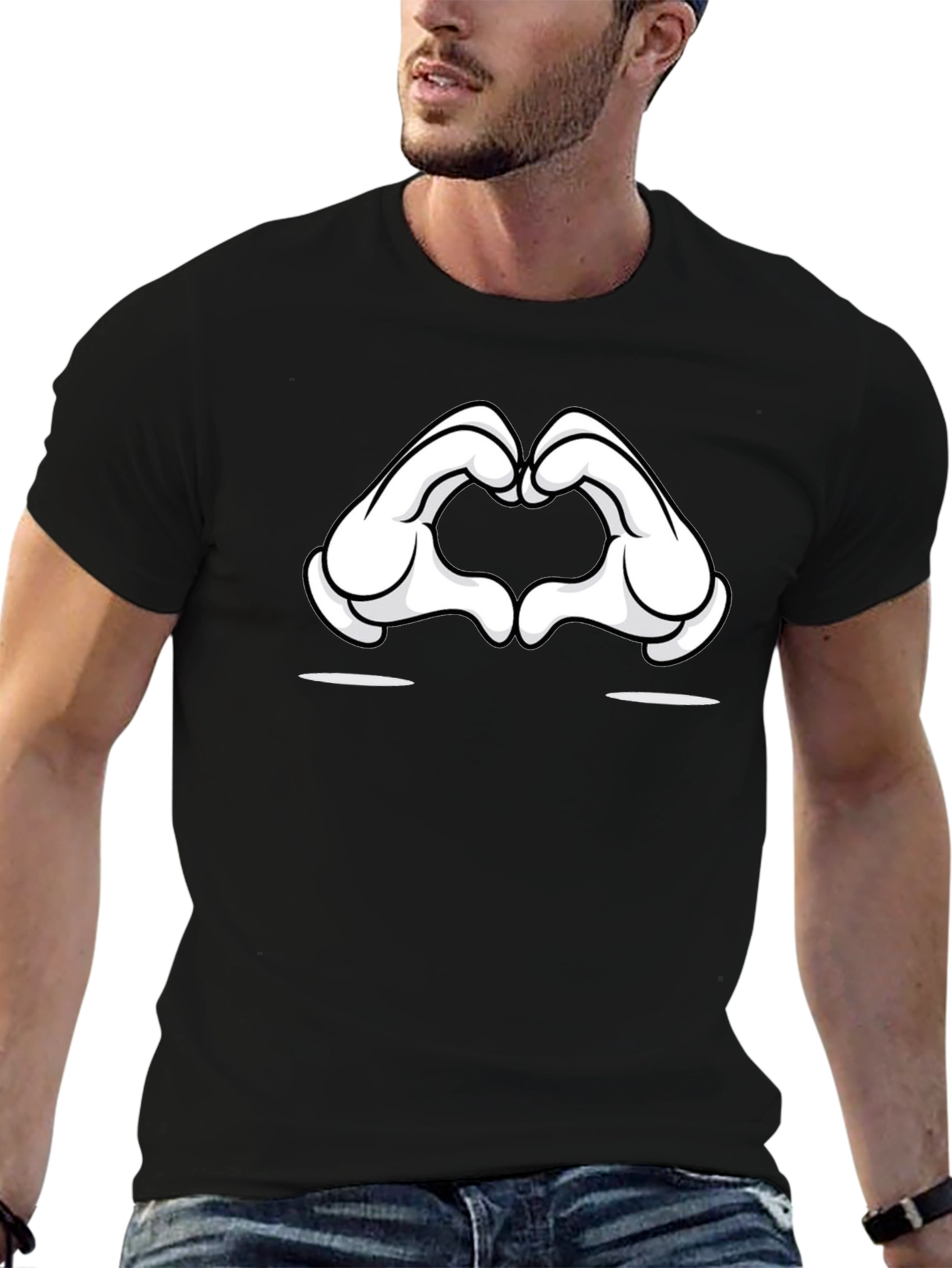 Cartoon Hands Heart Gesture T-Shirt