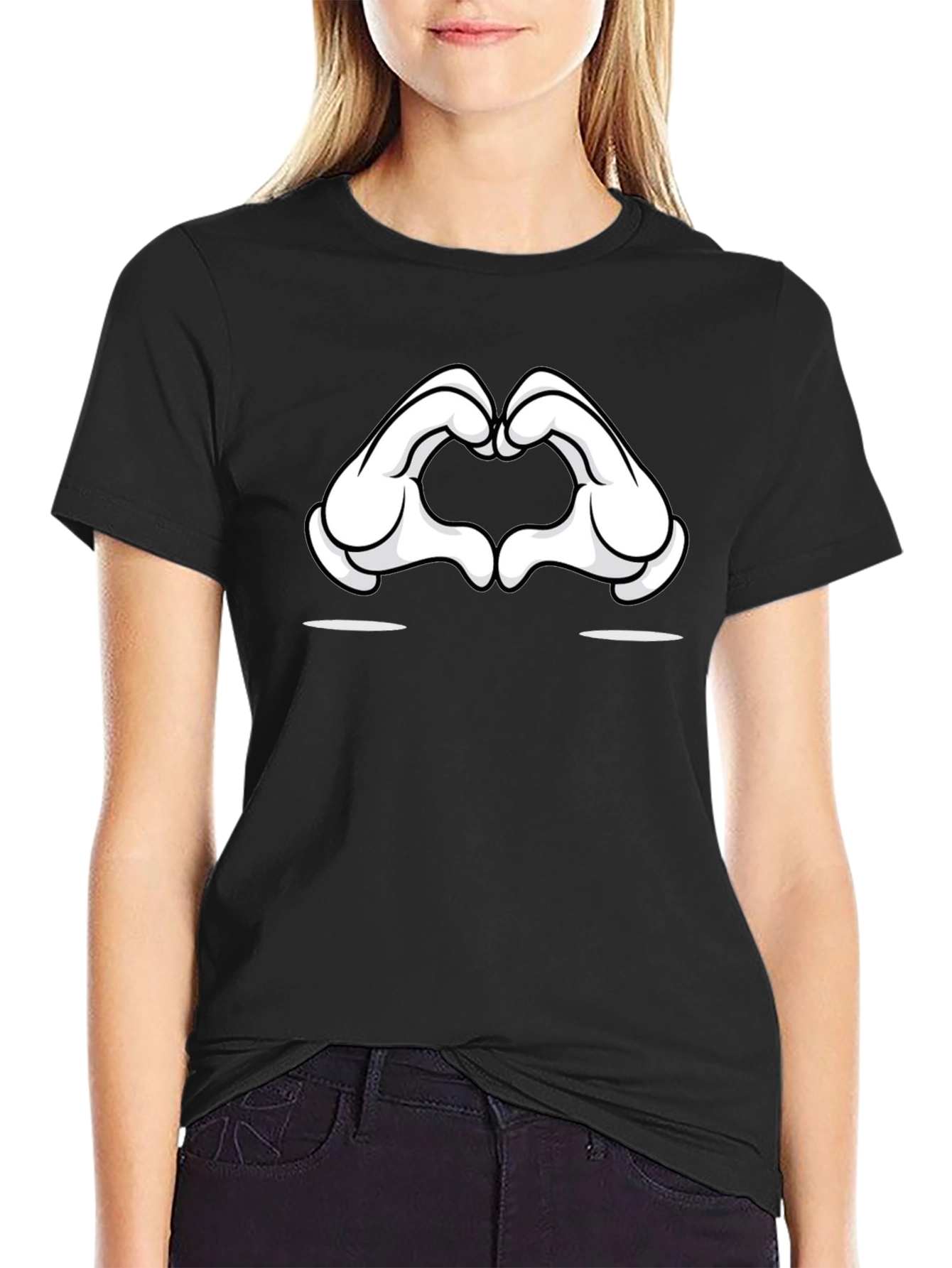Cartoon Hands Heart Gesture T-Shirt
