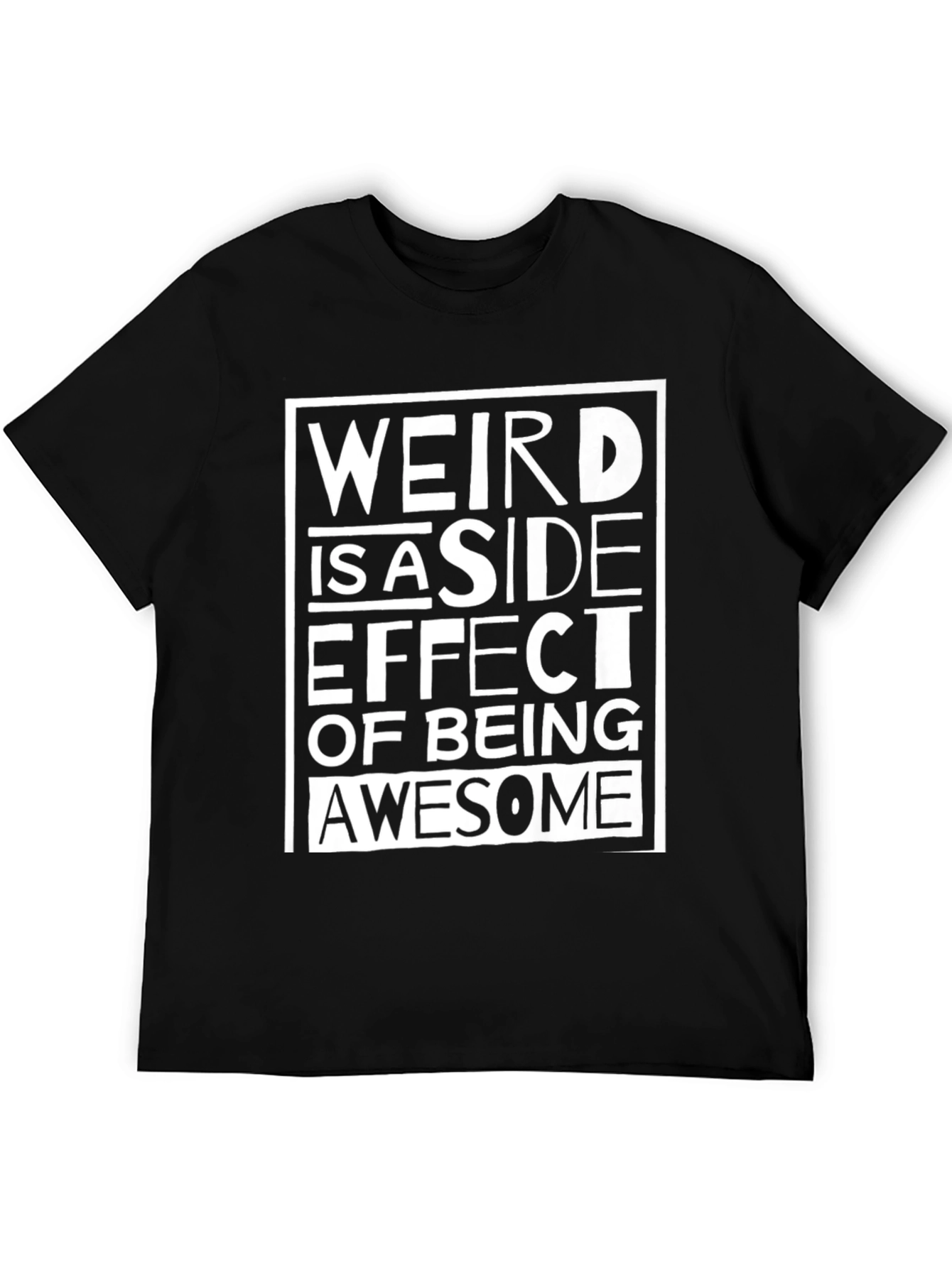 Weird Awesome Graphic Tee - Black Cotton T-Shirt