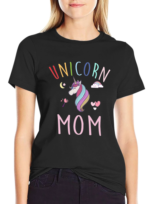 Unicorn Mom T-Shirt - Rainbow Design
