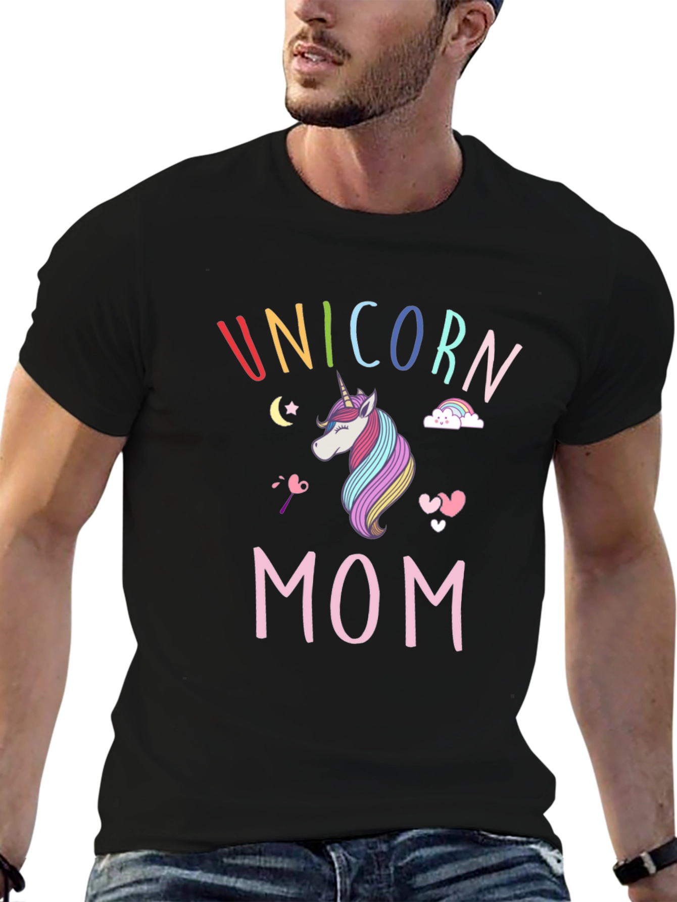 Unicorn Mom T-Shirt - Rainbow Design