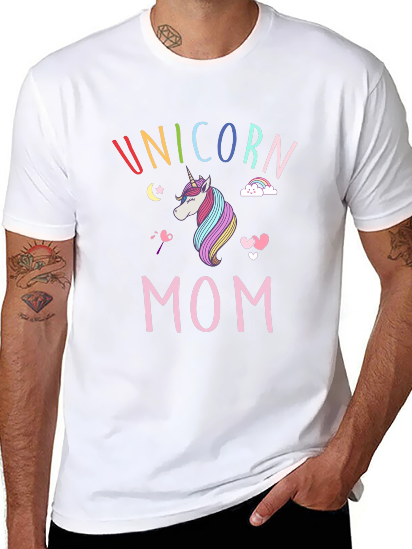 Unicorn Mom T-Shirt - Rainbow Design