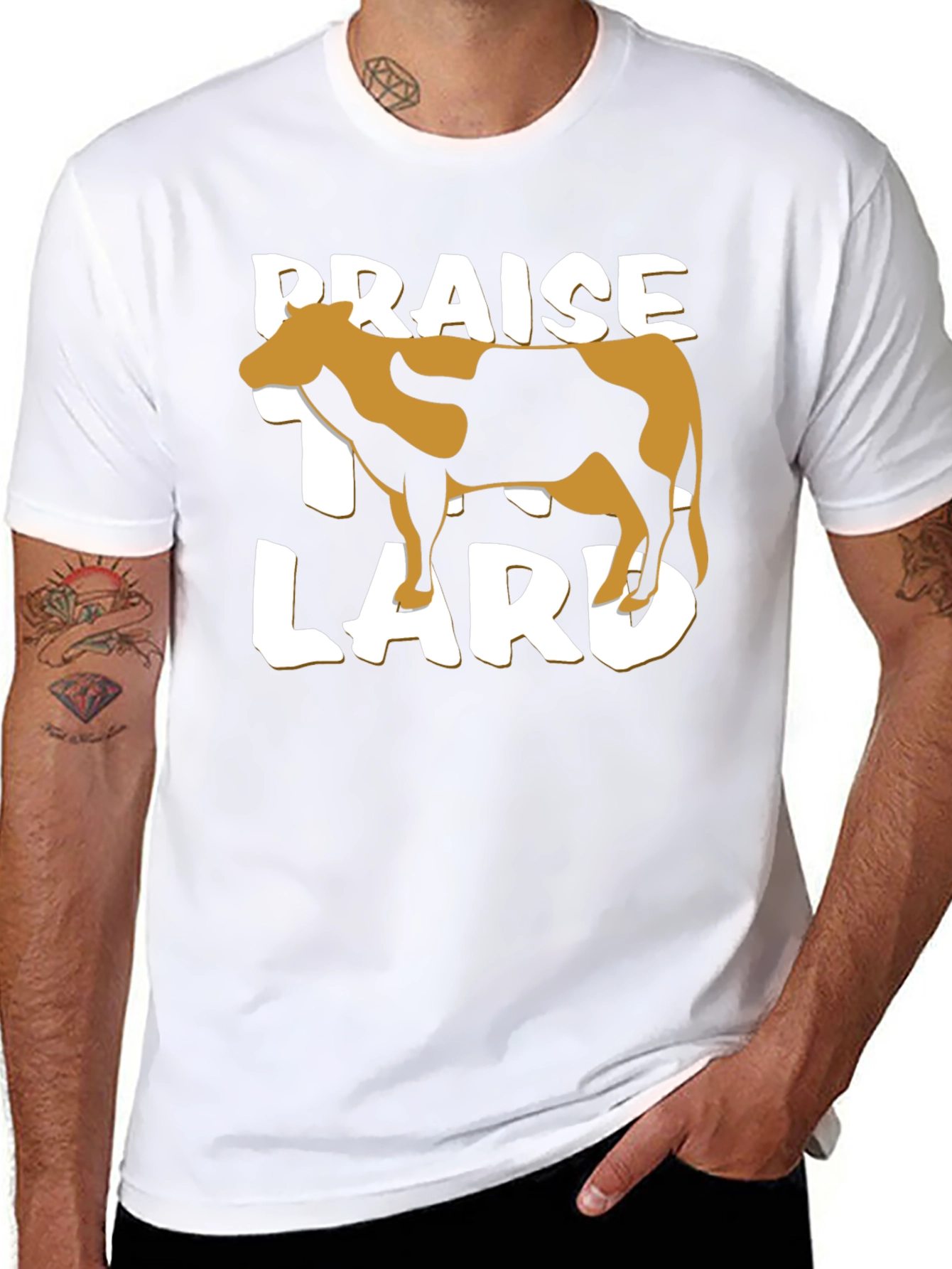 Praise Lard Black Graphic T-Shirt