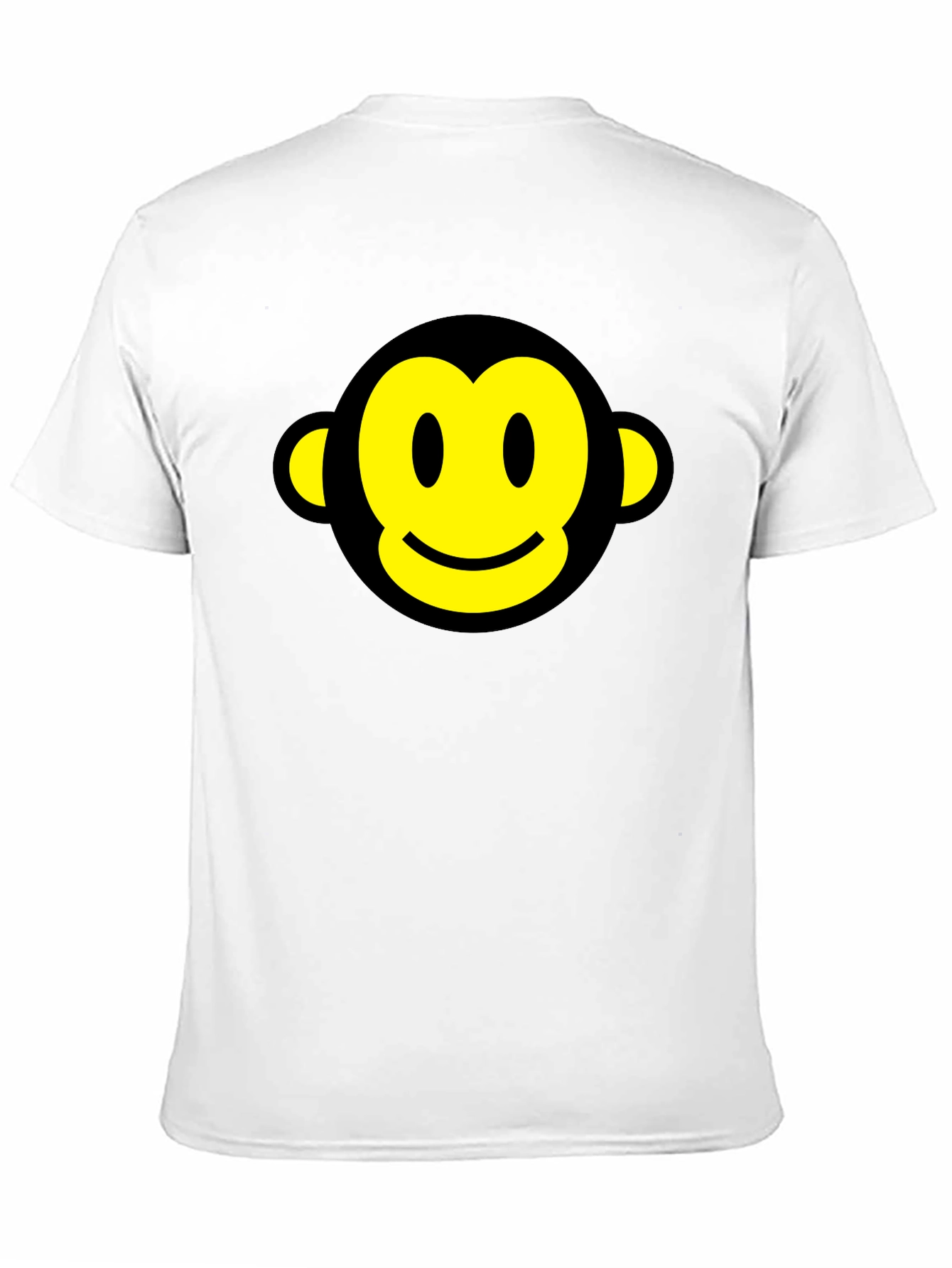 Smiley Monkey Face Graphic Tee - Black