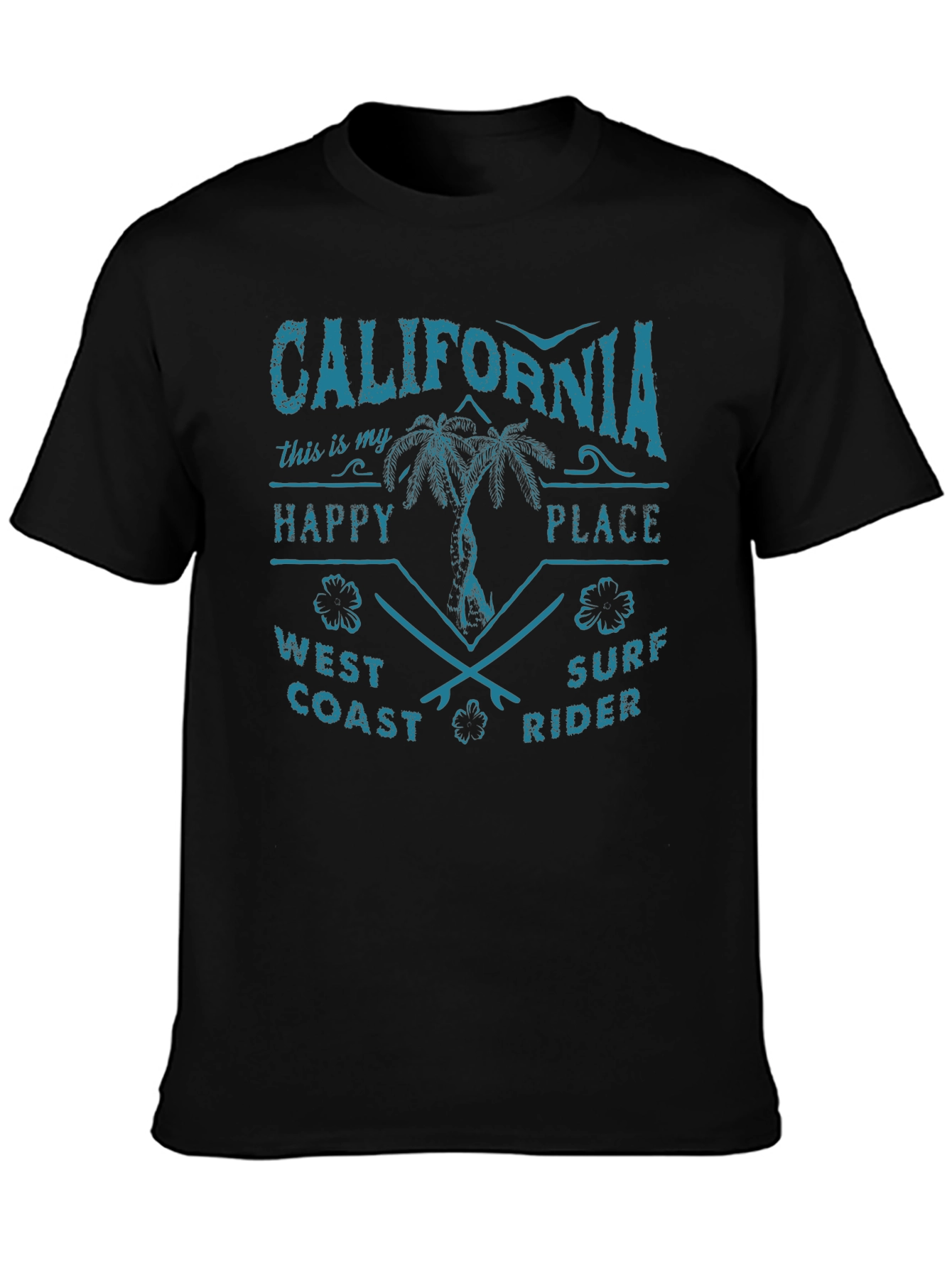 California Happy Place Surf Rider Graphic Tee