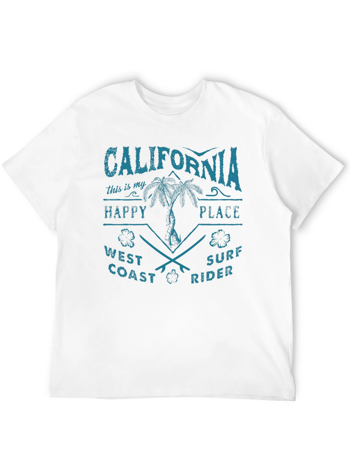 California Happy Place Surf Rider Graphic Tee