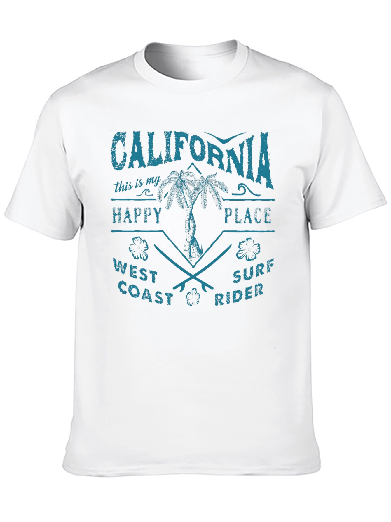 California Happy Place Surf Rider Graphic Tee