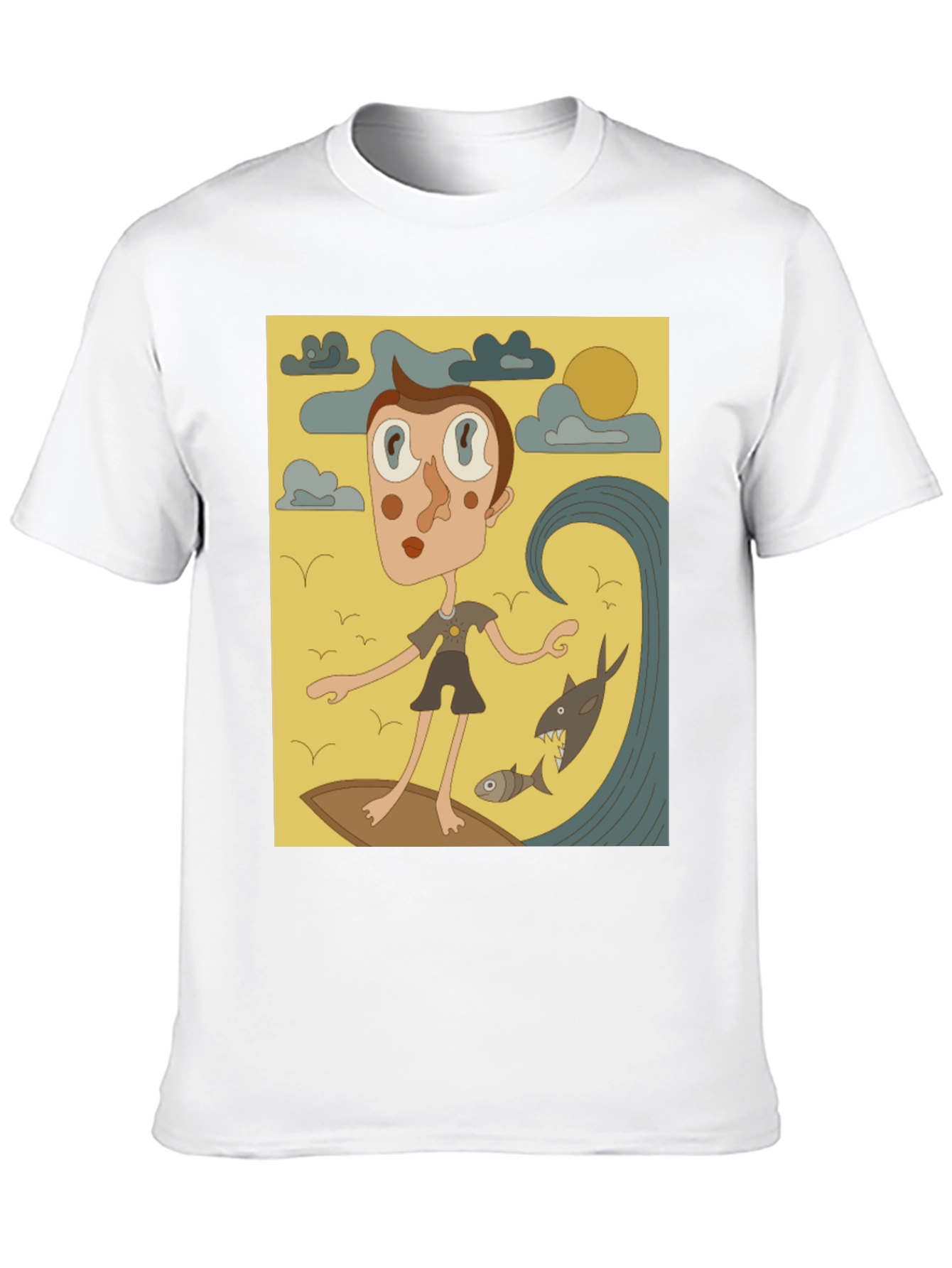 Surfing Cartoon Graphic T-Shirt