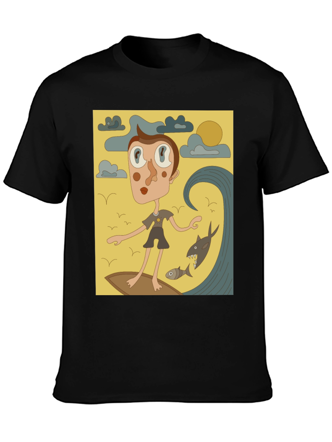 Surfing Cartoon Graphic T-Shirt