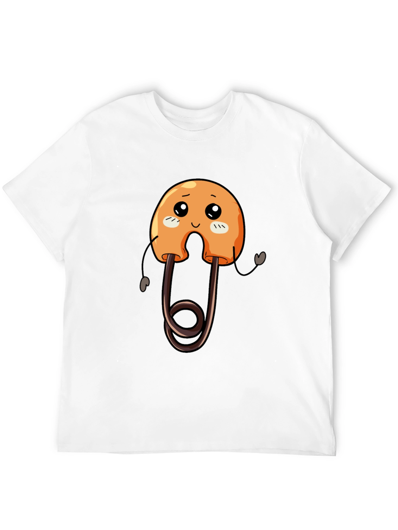 Cute Safety Pin Cartoon Graphic Tee