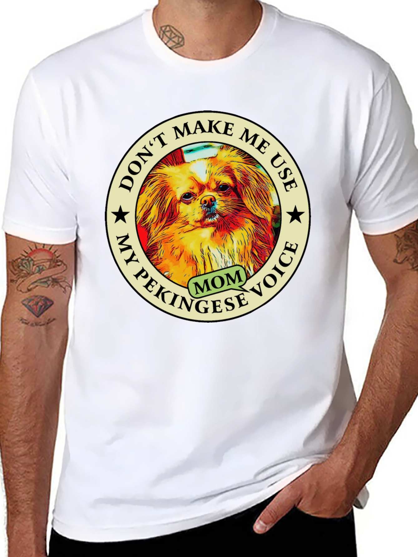 Pekingese Mom Voice T-Shirt - Novelty Dog Lover Tee