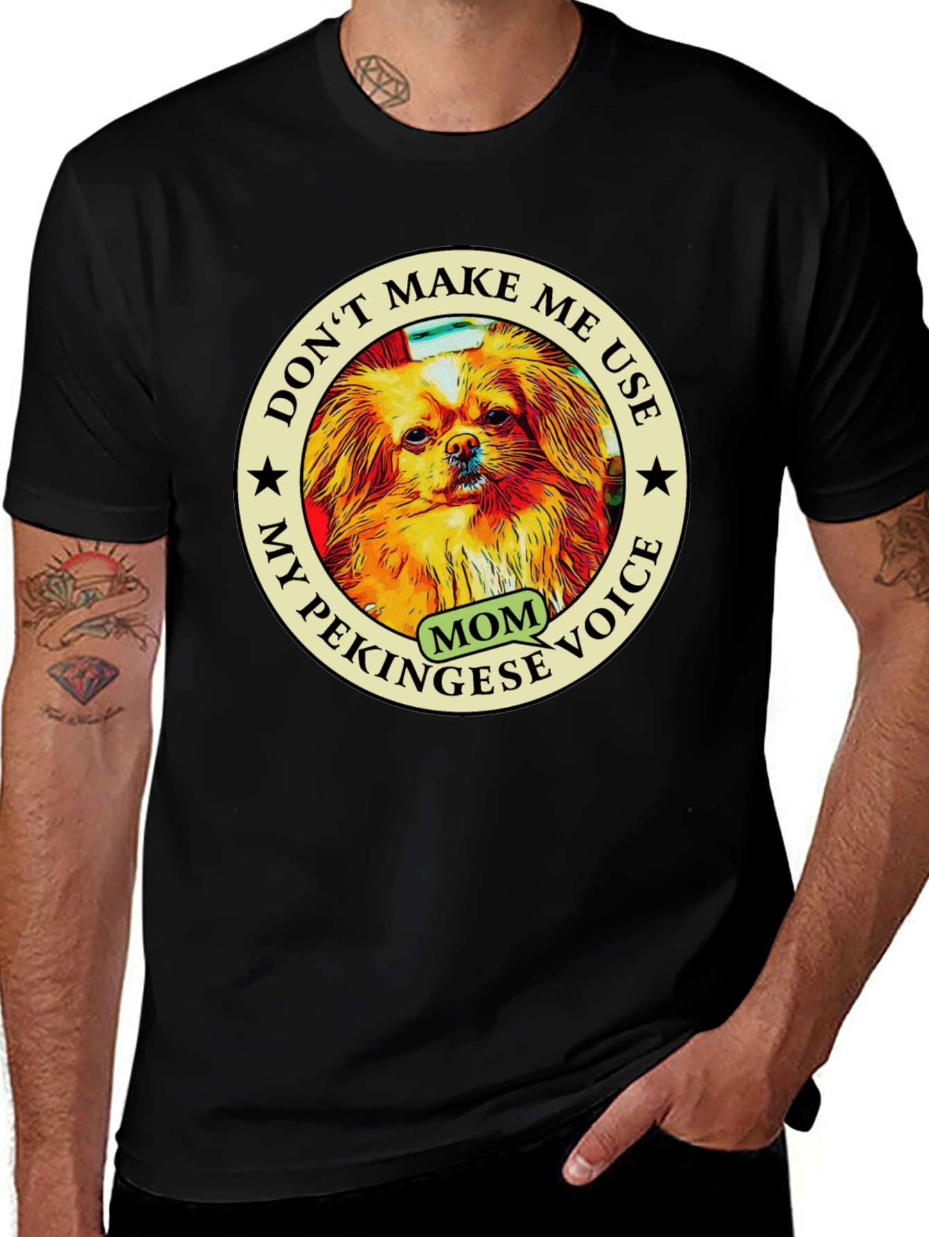 Pekingese Mom Voice T-Shirt - Novelty Dog Lover Tee