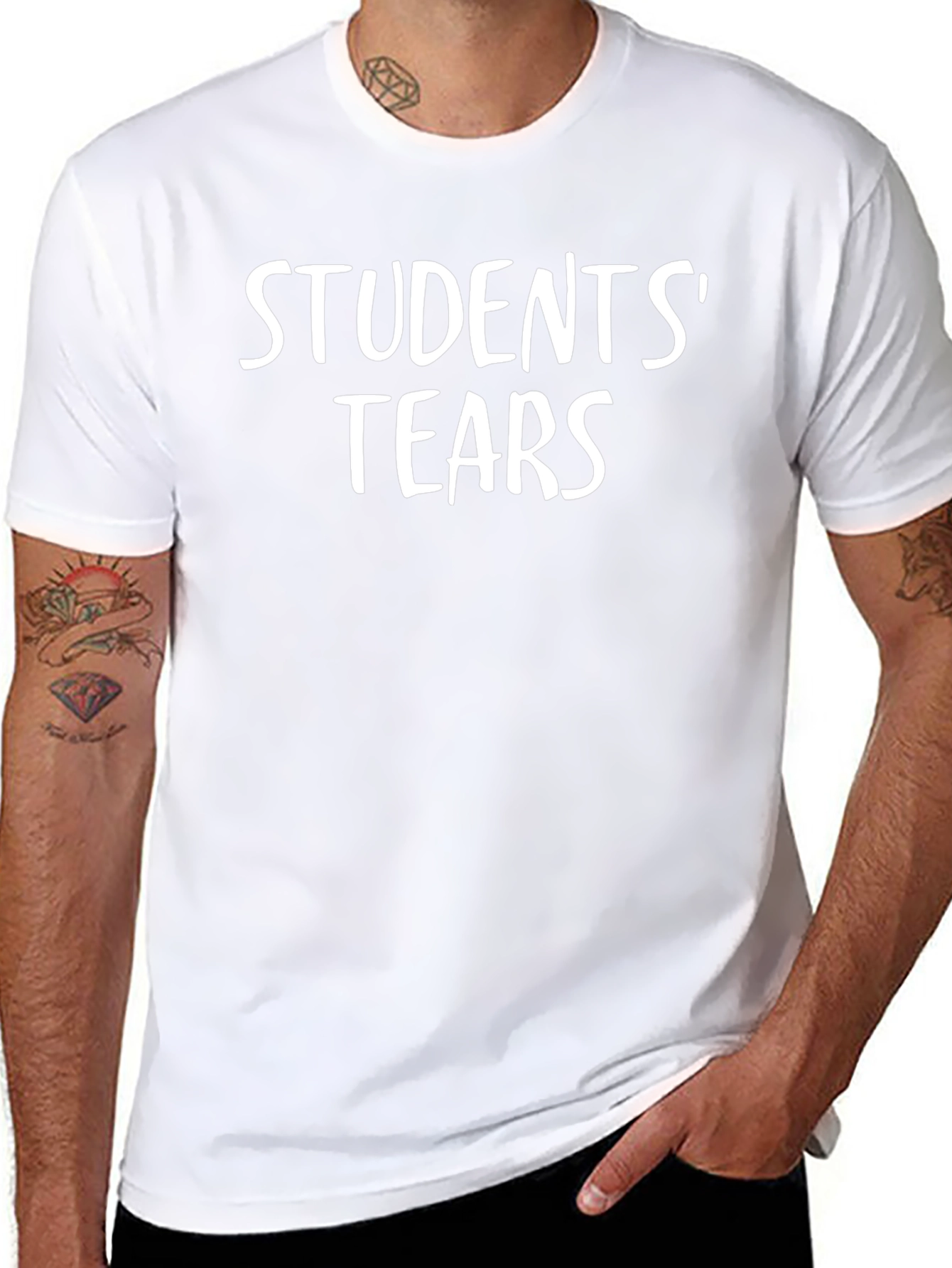 Students Tears T-Shirt - Black Cotton Graphic Tee