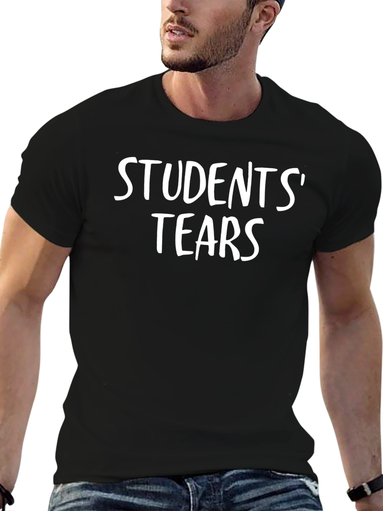 Students Tears T-Shirt - Black Cotton Graphic Tee