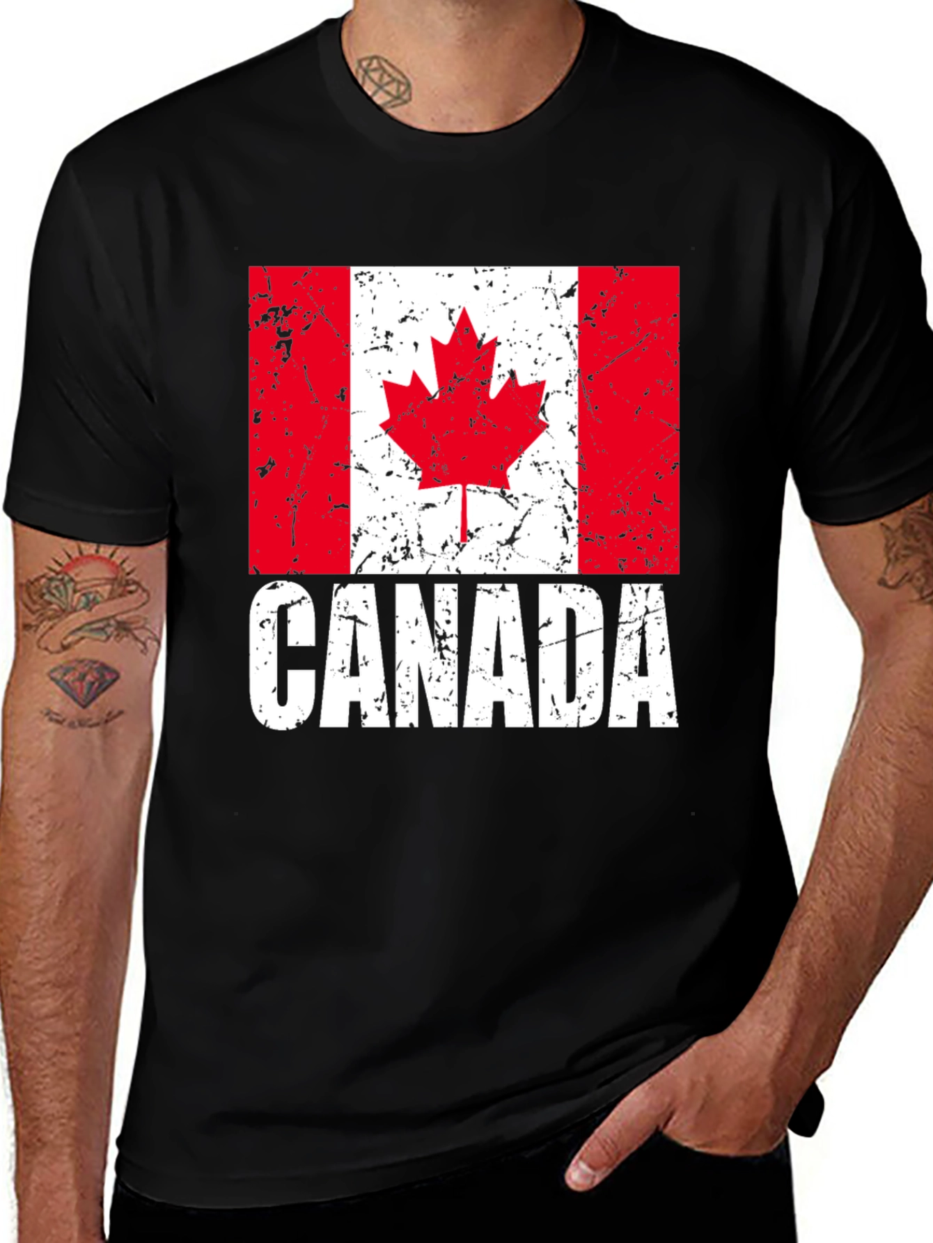Canada Flag T-Shirt - Distressed Graphic Tee