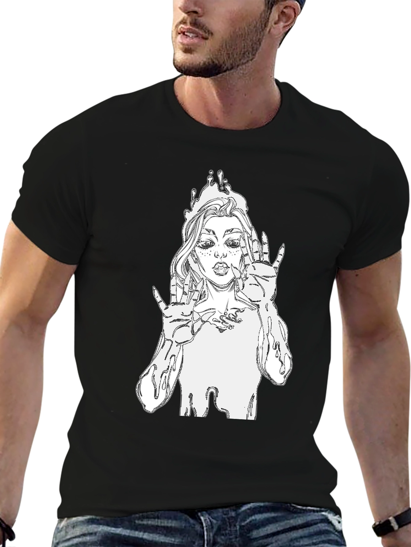 Unique Graphic Tee - Stylish Black Cotton T-Shirt
