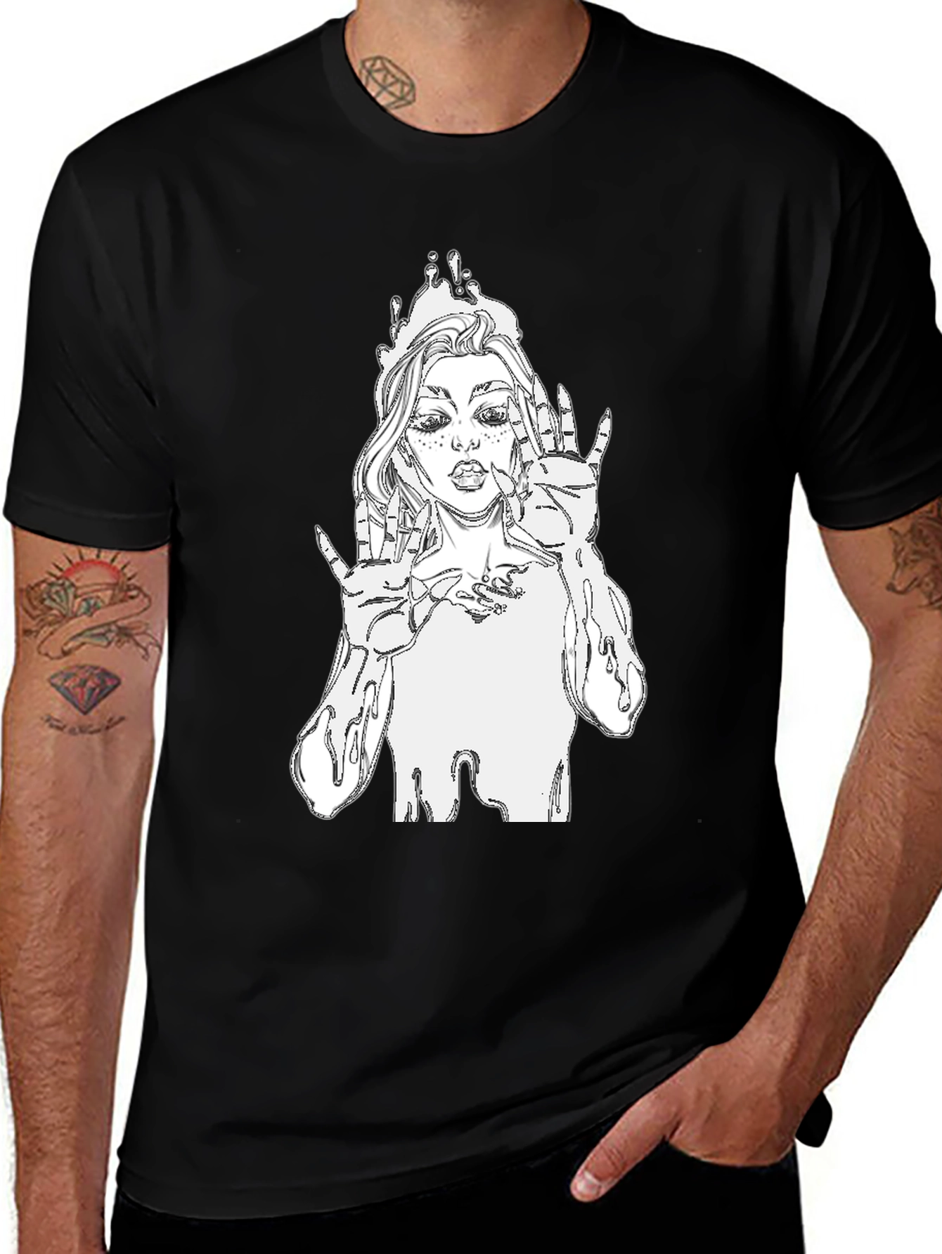 Unique Graphic Tee - Stylish Black Cotton T-Shirt