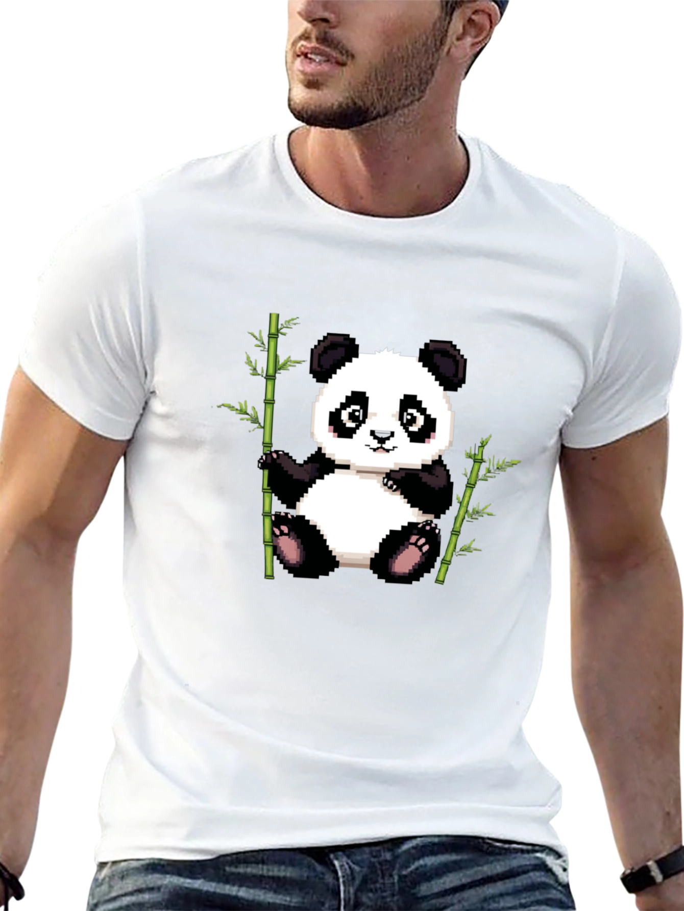 Pixel Panda T-Shirt - Cute Panda Bamboo Design
