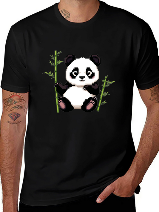 Pixel Panda T-Shirt - Cute Panda Bamboo Design