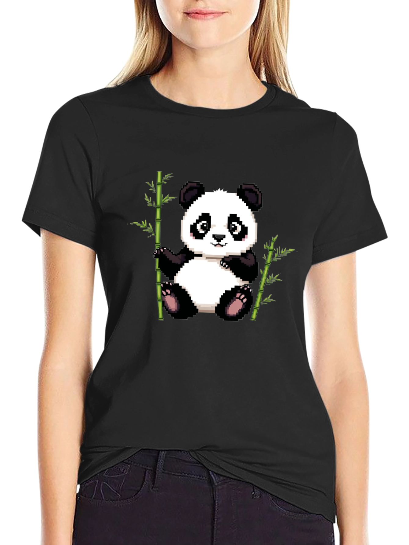 Pixel Panda T-Shirt - Cute Panda Bamboo Design
