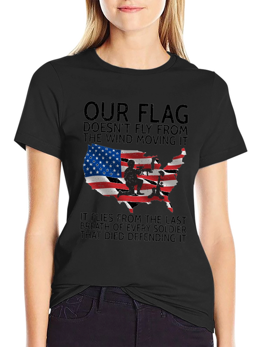 Patriotic USA Flag T-Shirt - Honoring Our Soldiers