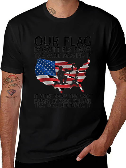 Patriotic USA Flag T-Shirt - Honoring Our Soldiers
