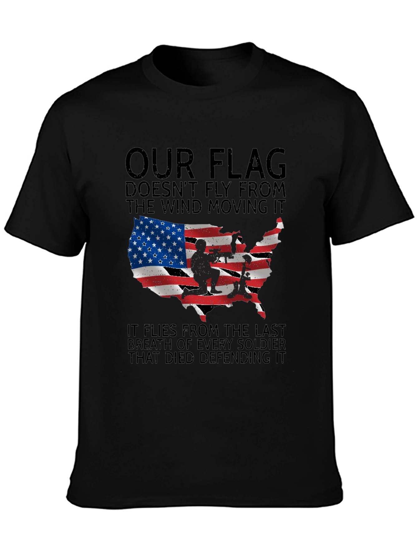 Patriotic USA Flag T-Shirt - Honoring Our Soldiers