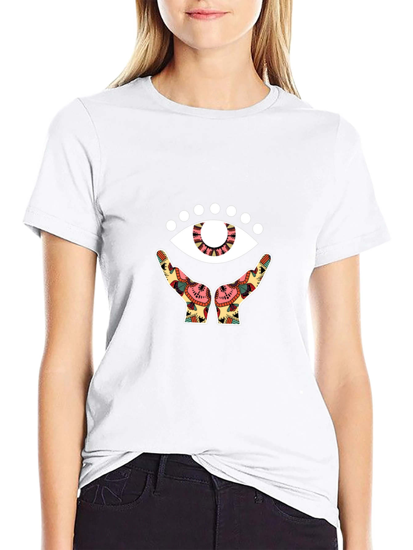 Mystic Eye Graphic Tee - Black Cotton Comfort