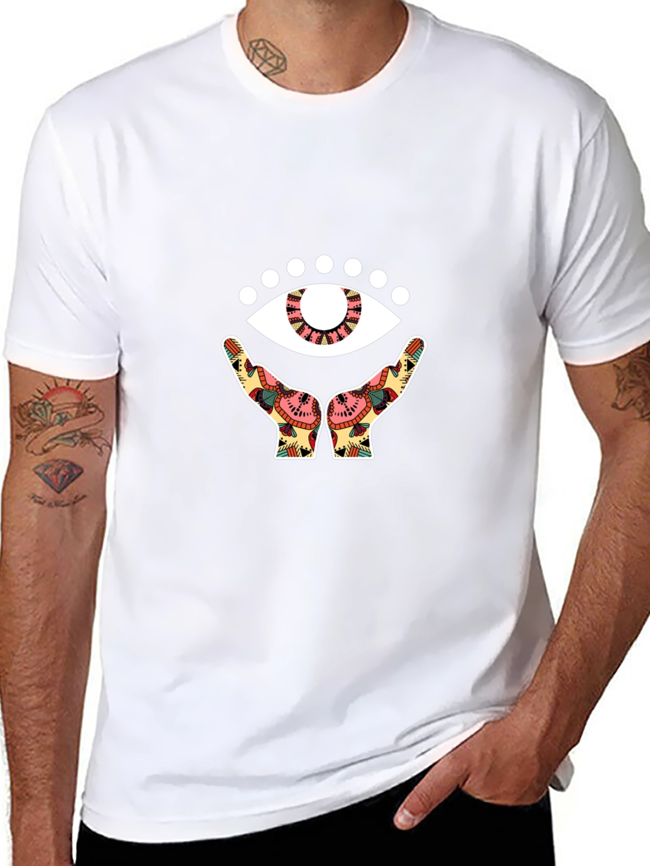 Mystic Eye Graphic Tee - Black Cotton Comfort