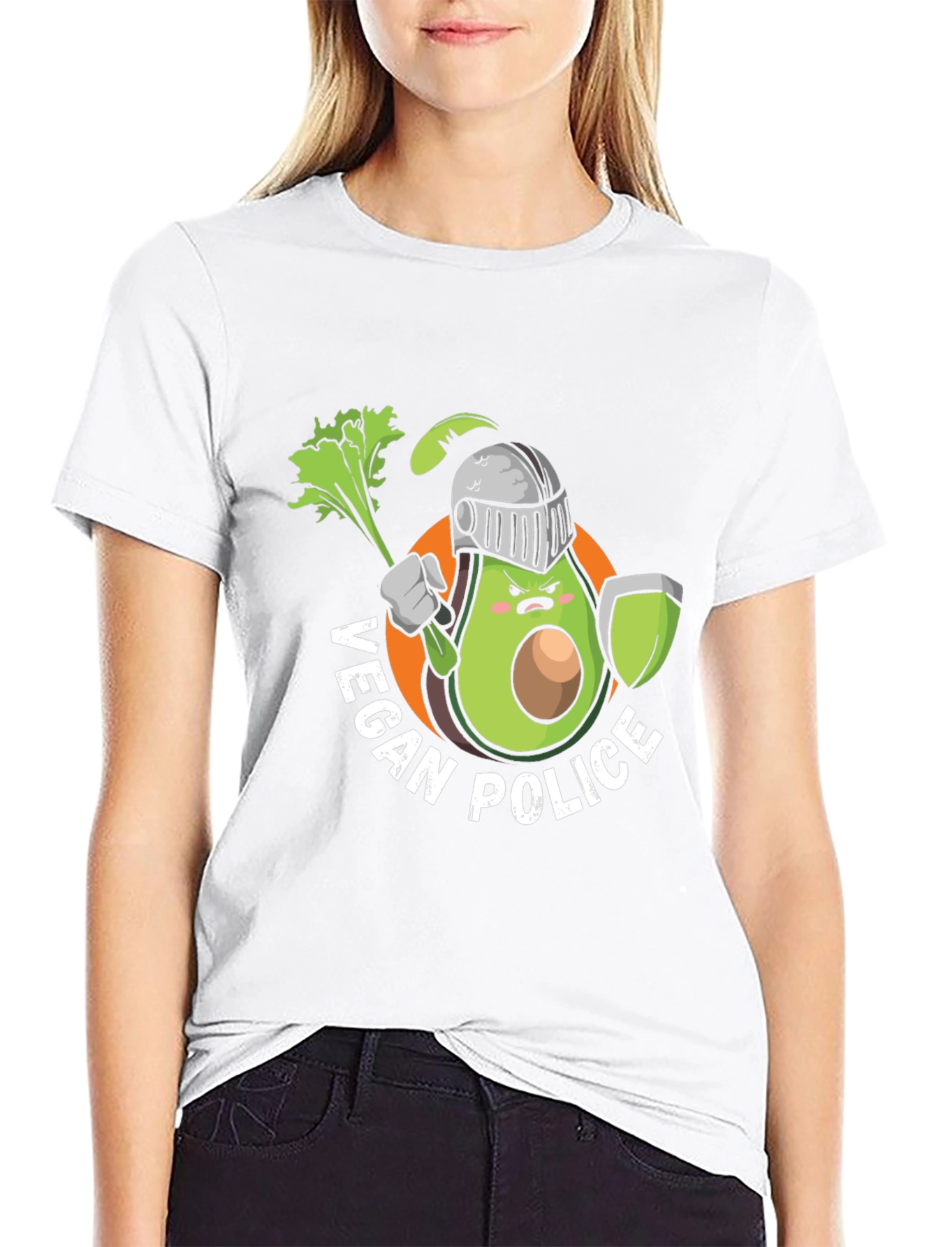 Vegan Police Avocado Knight T-Shirt