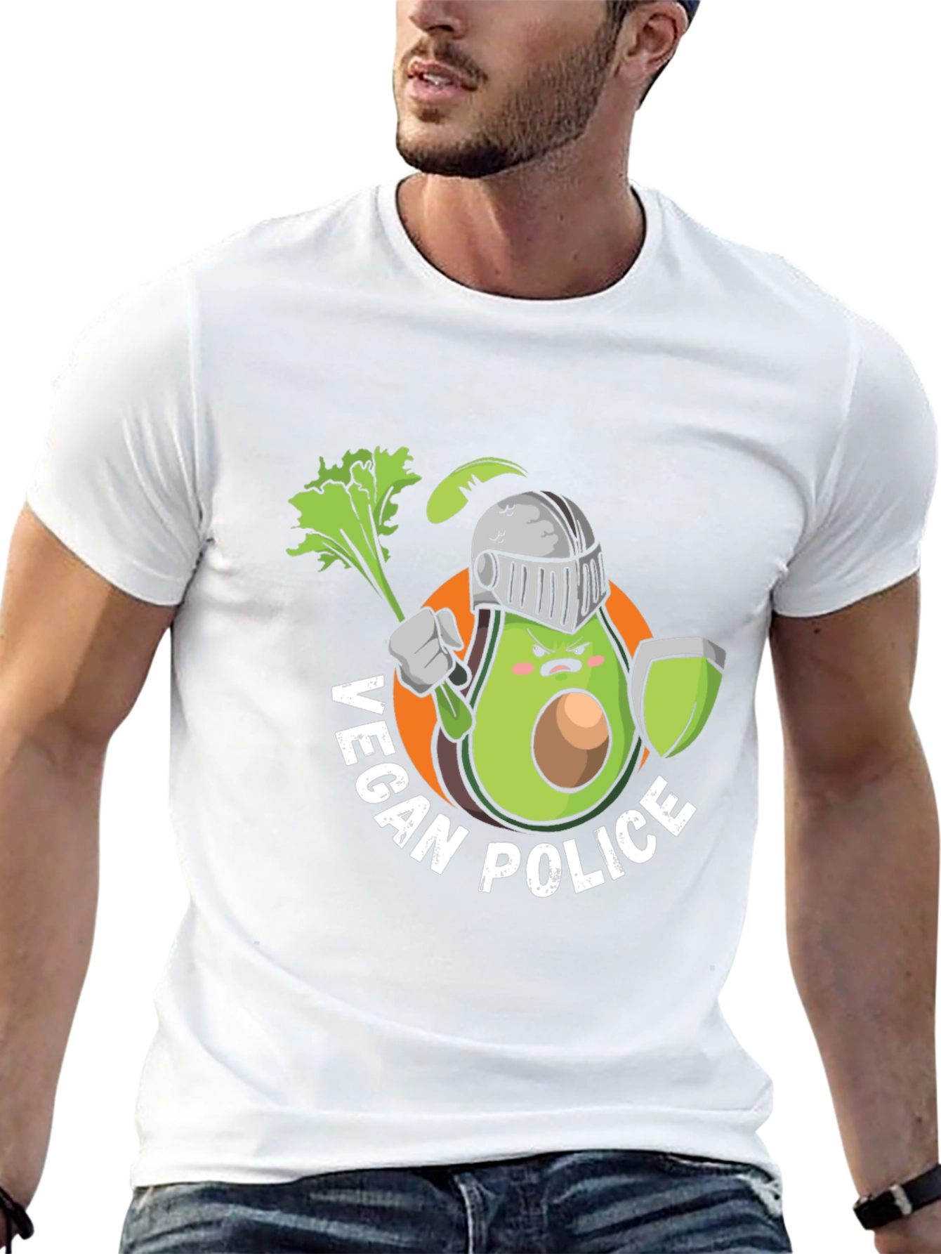Vegan Police Avocado Knight T-Shirt