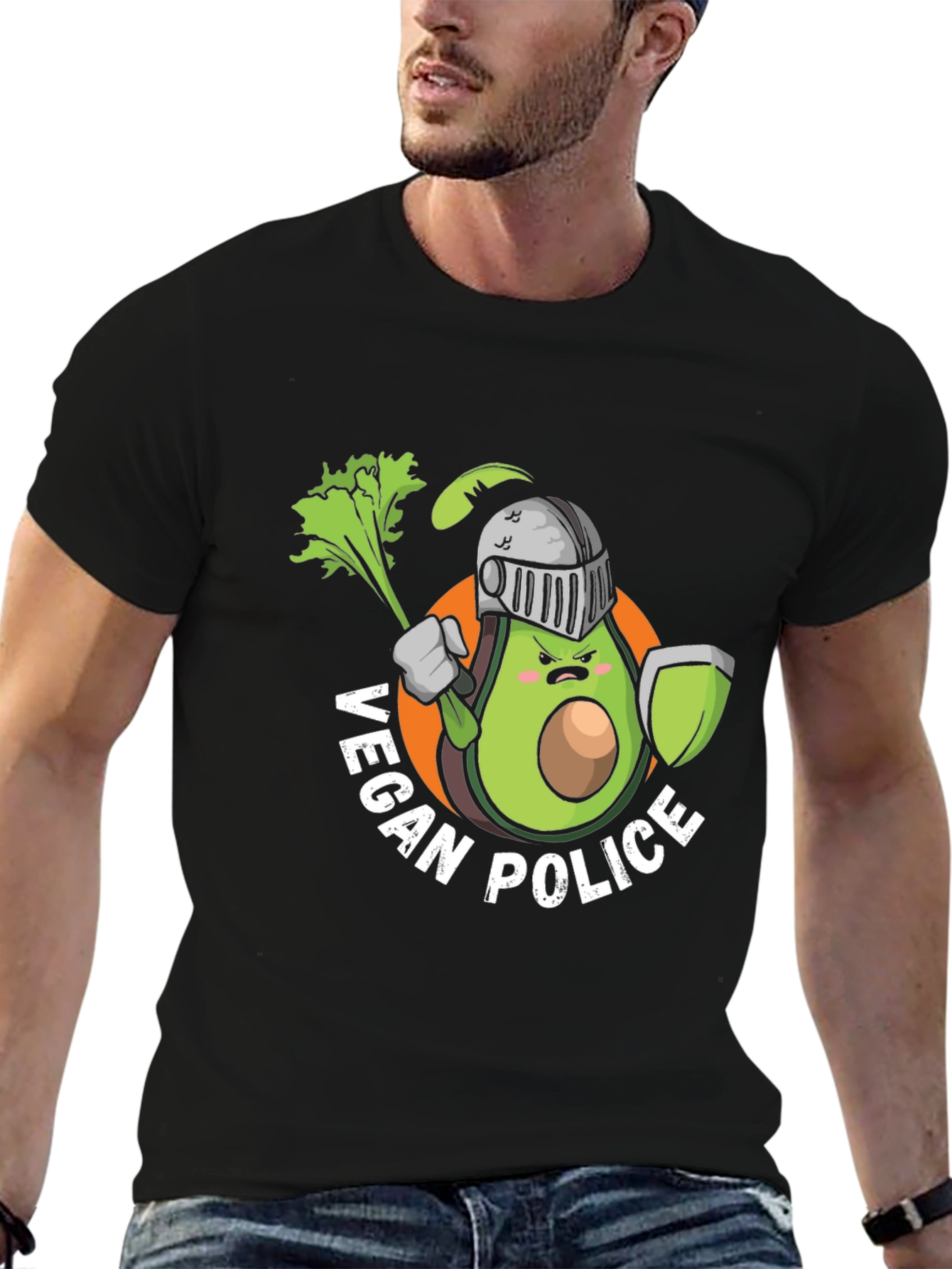 Vegan Police Avocado Knight T-Shirt