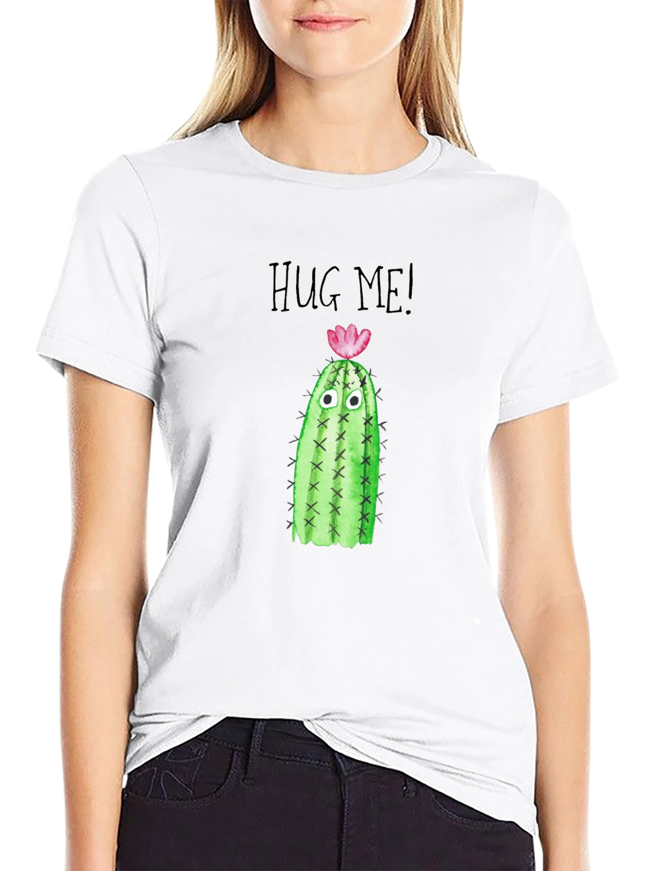 Hug Me Cactus Tee - Quirky Graphic T-Shirt