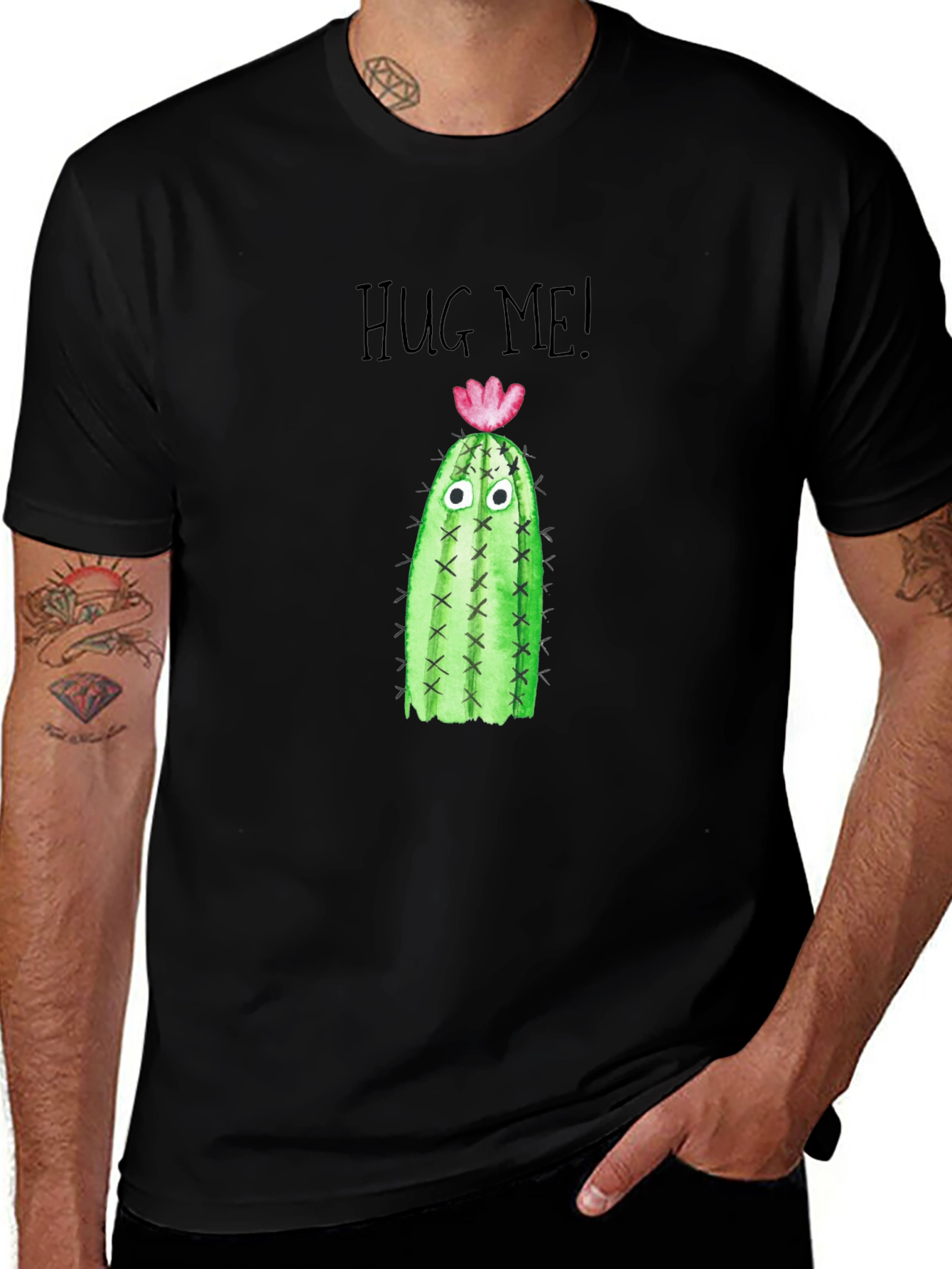 Hug Me Cactus Tee - Quirky Graphic T-Shirt