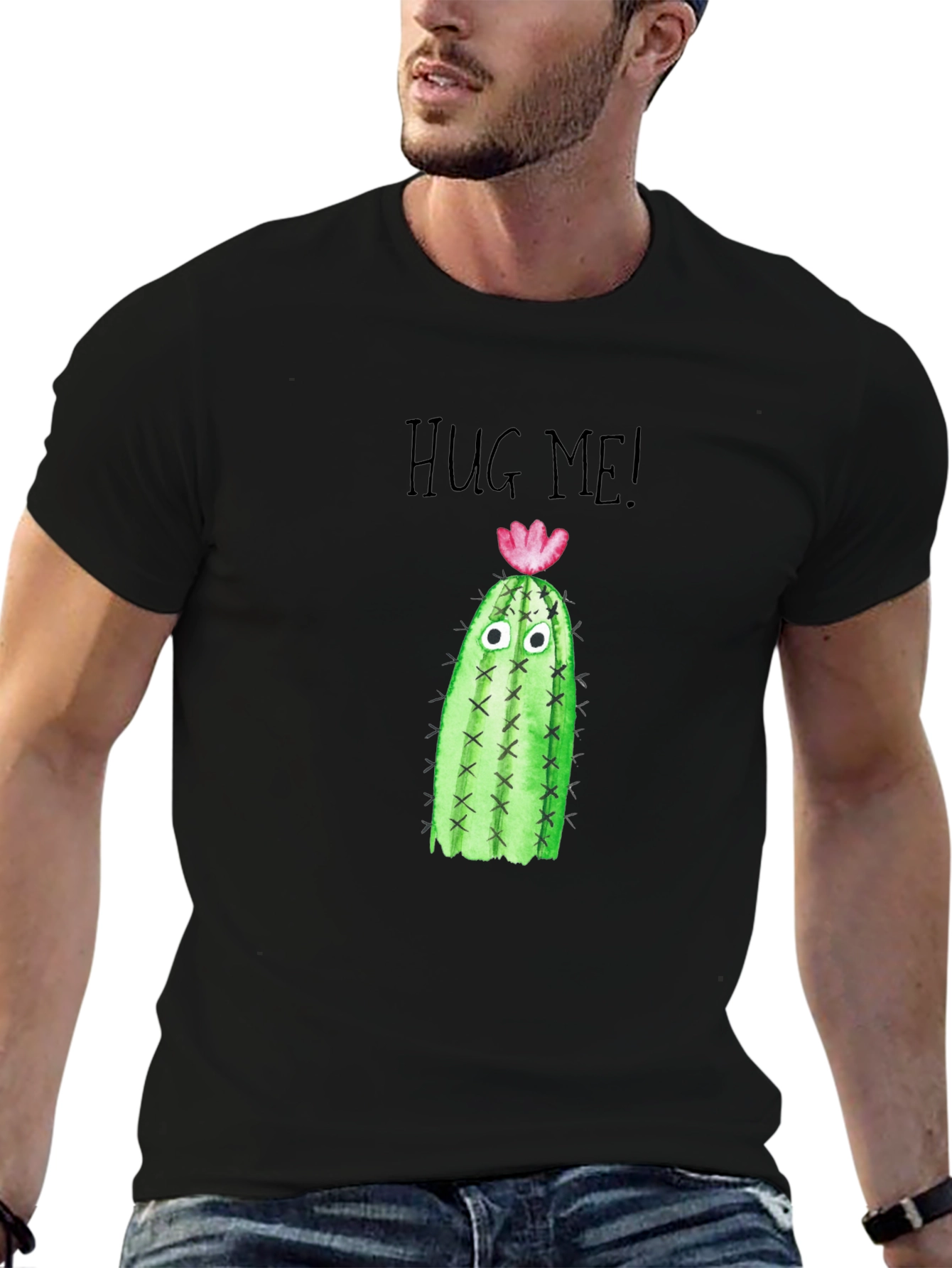 Hug Me Cactus Tee - Quirky Graphic T-Shirt