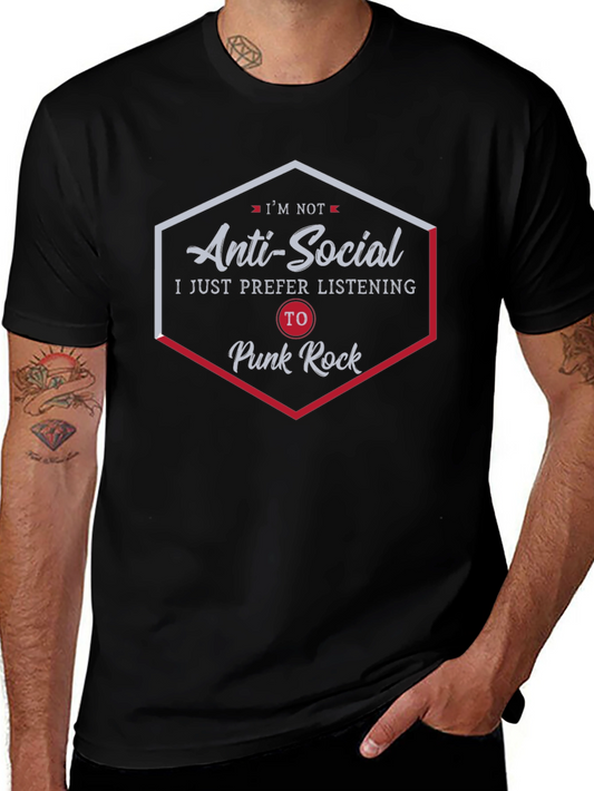 Anti-Social Punk Rock Music Fan T-Shirt