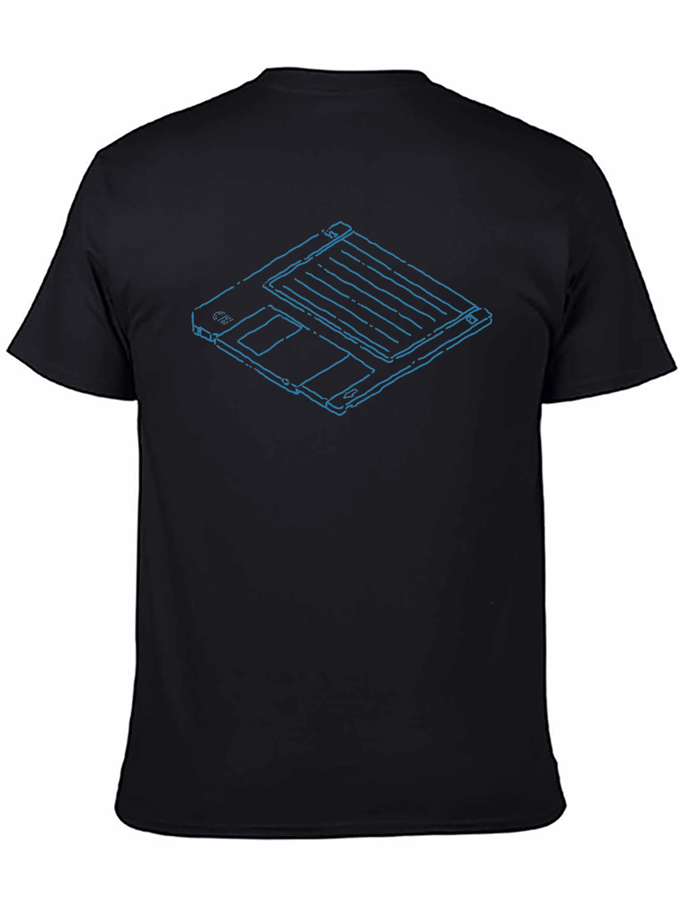 Retro Floppy Disk Graphic Tee - Black