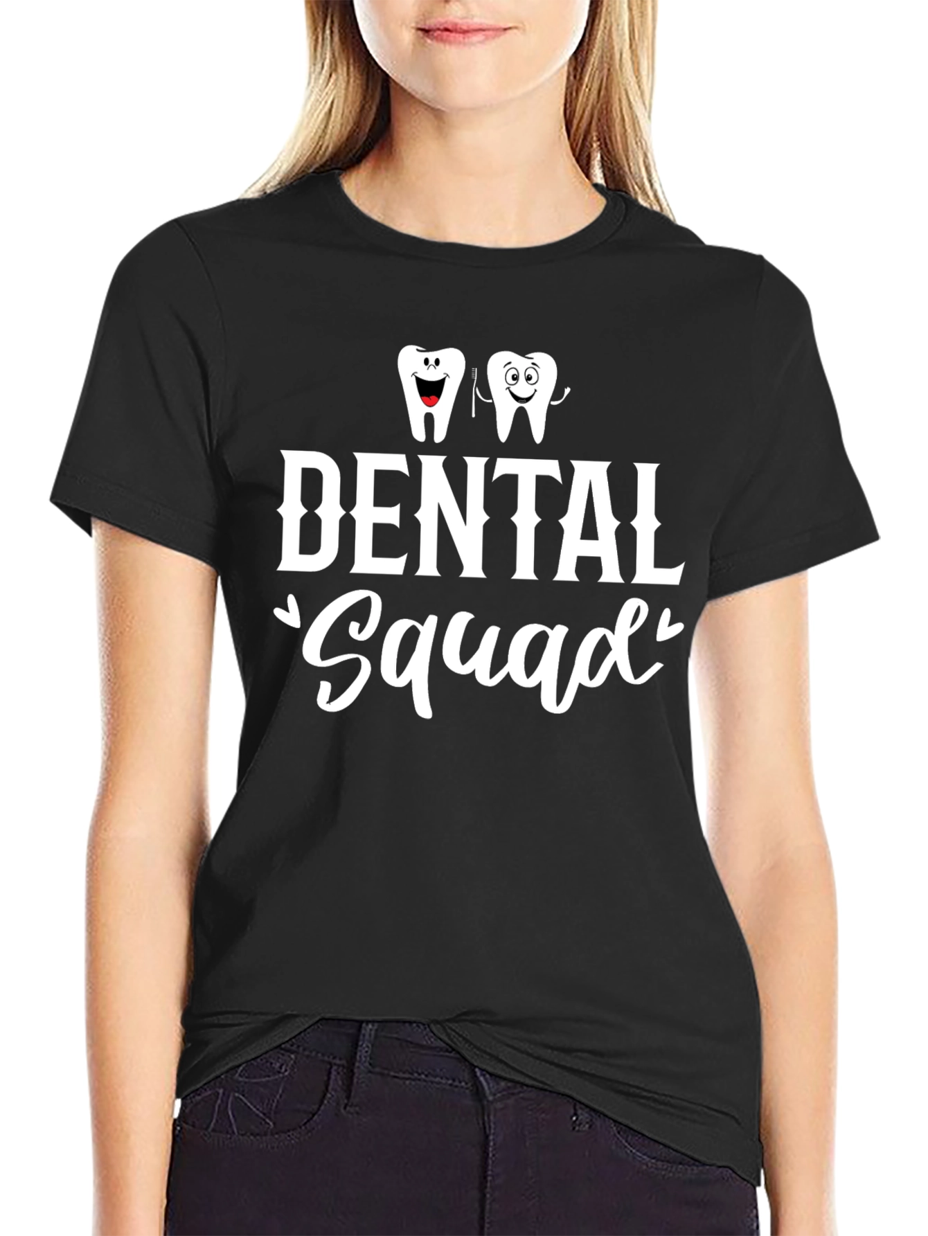 Dental Squad Graphic Tee - Black Cotton T-Shirt