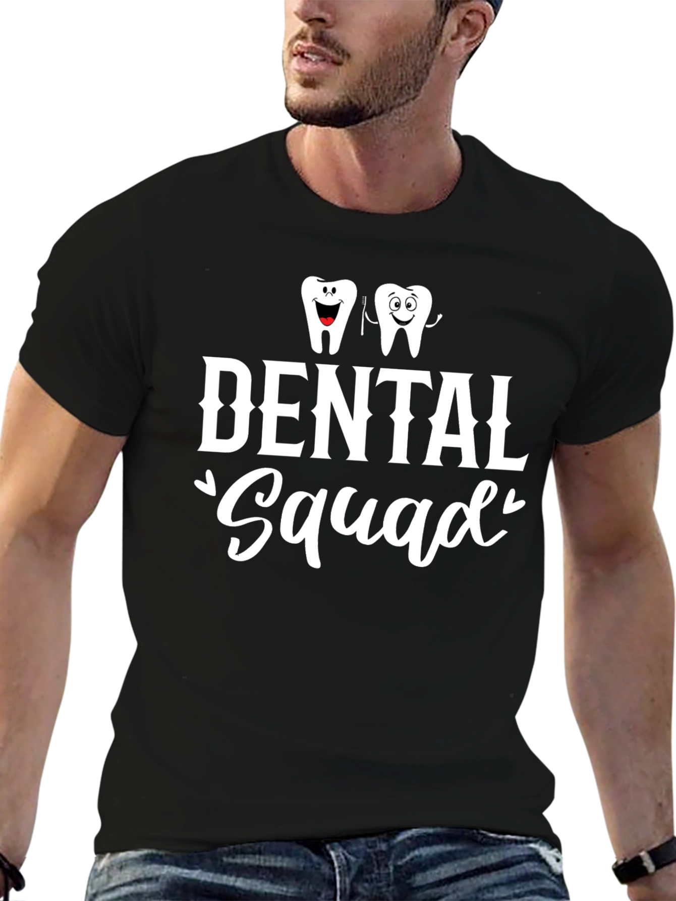 Dental Squad Graphic Tee - Black Cotton T-Shirt
