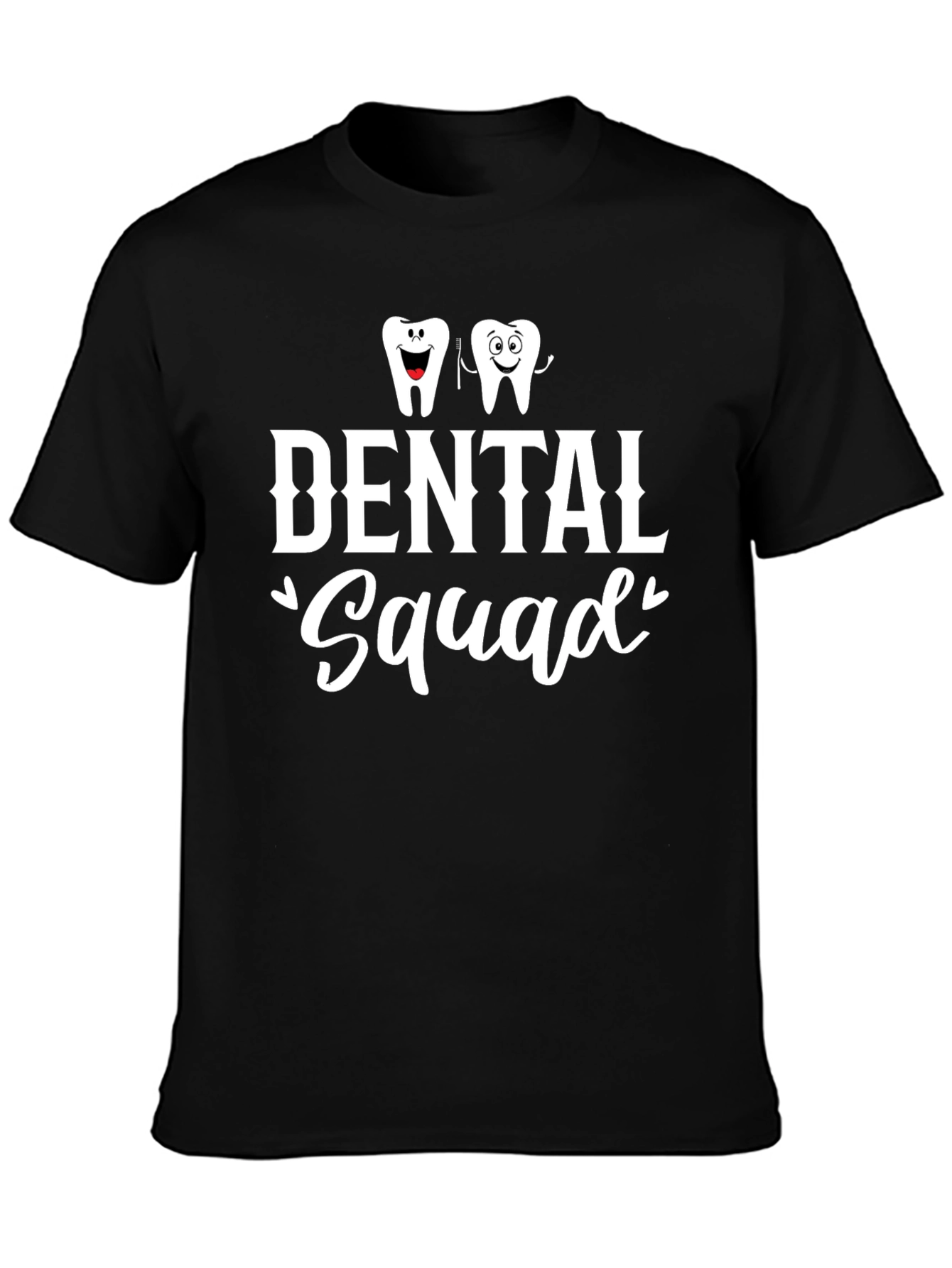 Dental Squad Graphic Tee - Black Cotton T-Shirt