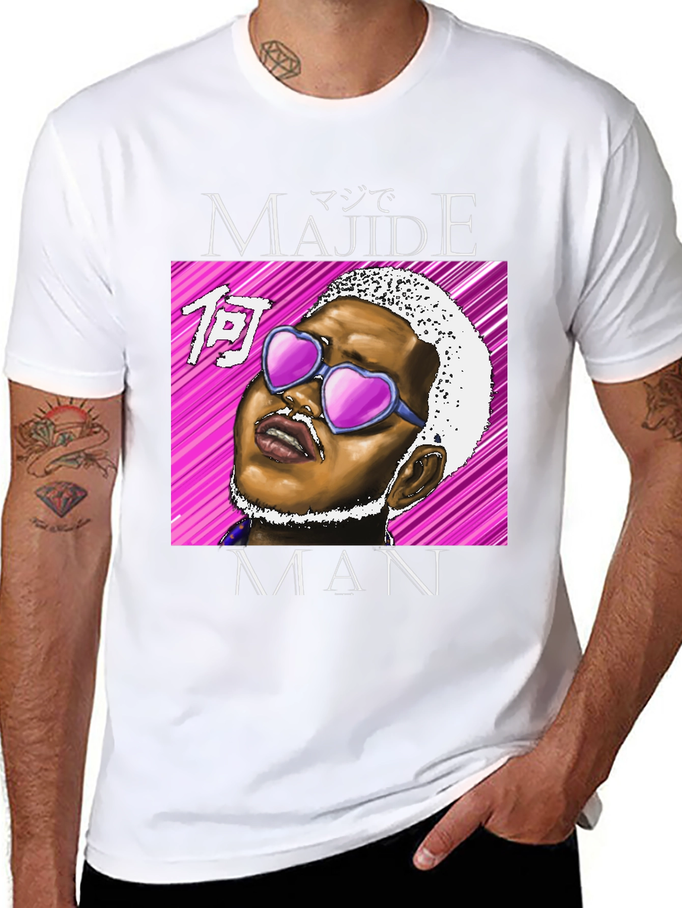Majide Man T-Shirt - Black Graphic Tee