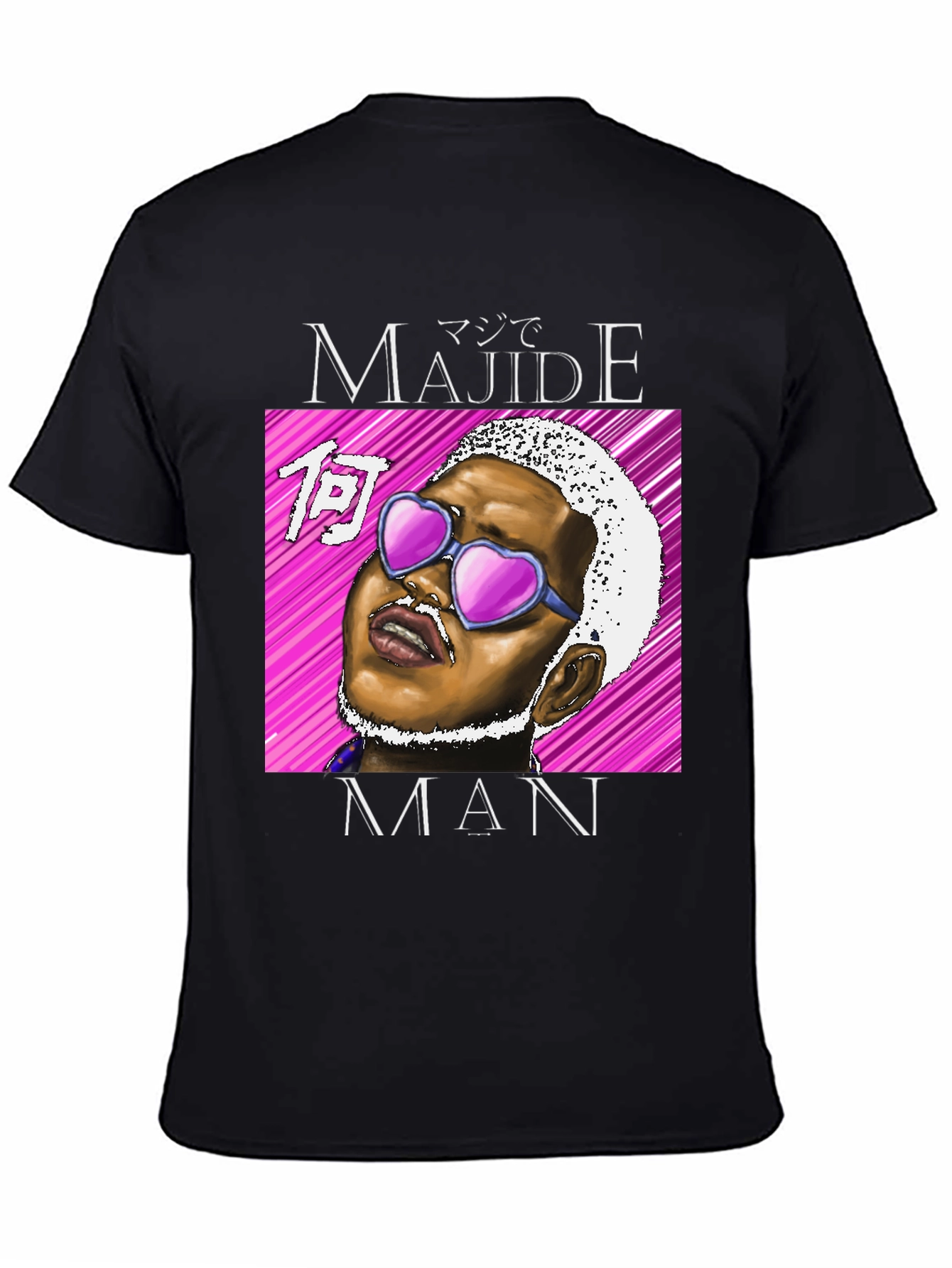 Majide Man T-Shirt - Black Graphic Tee